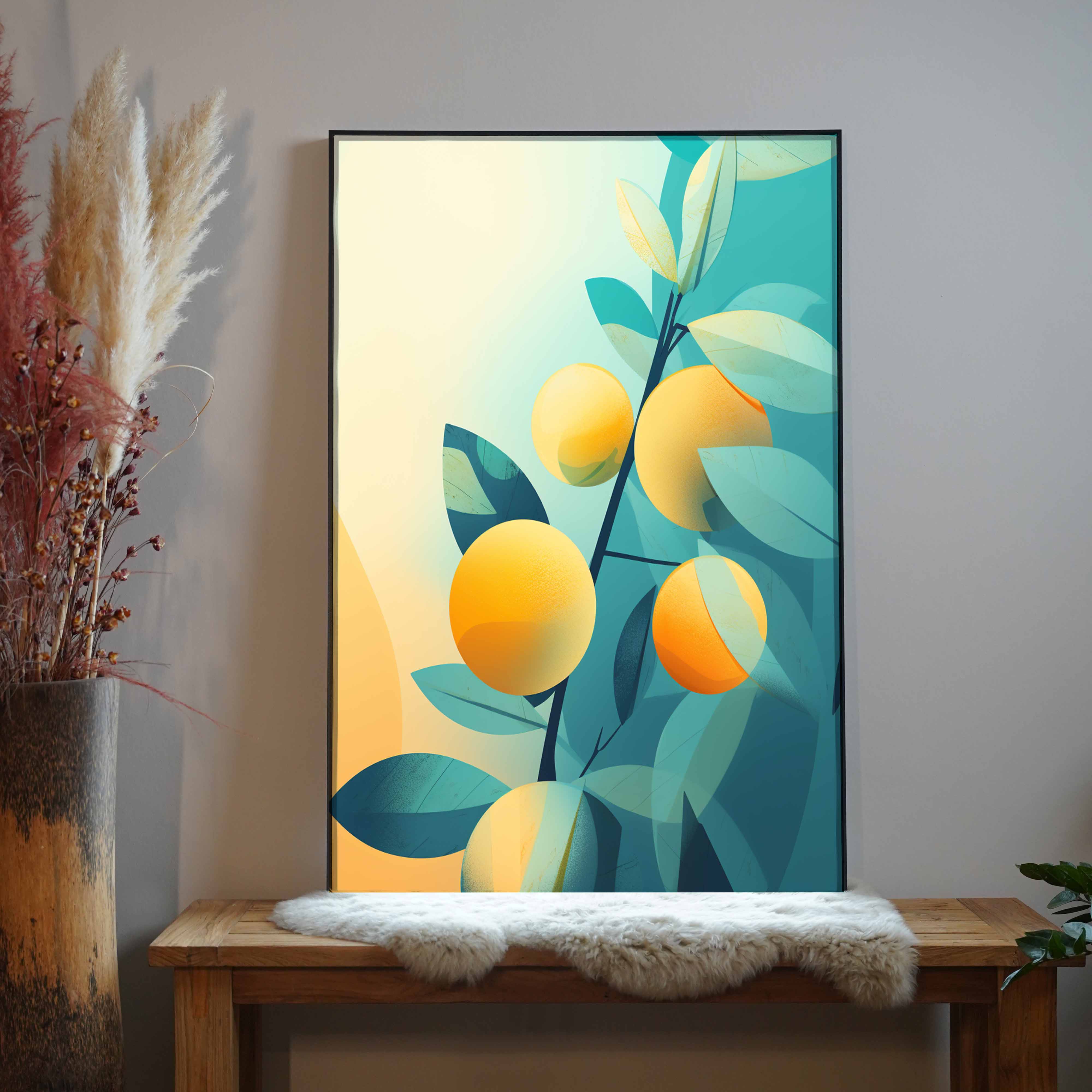 Abstrakter Zitronenast | LED Bild