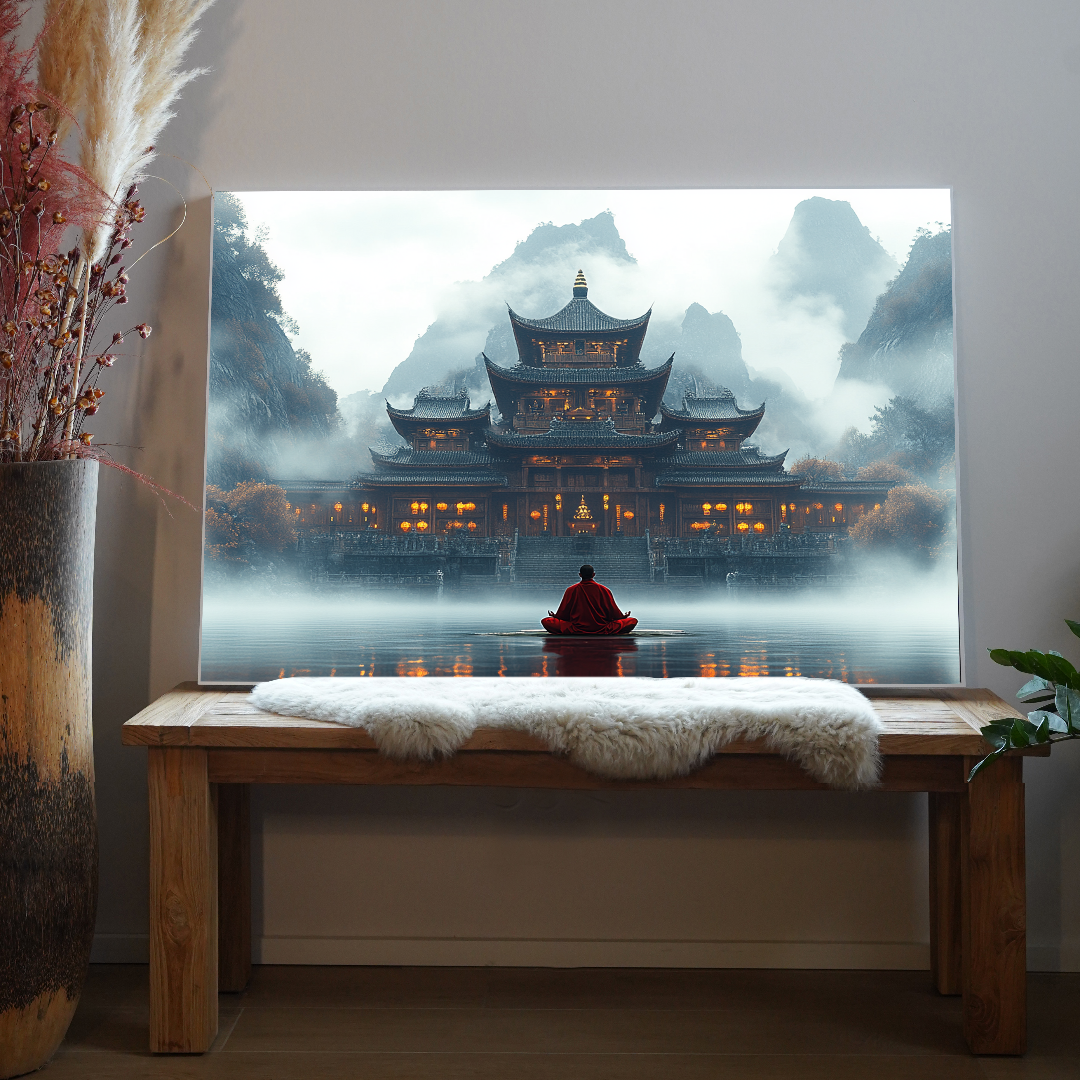 Mönch Asiatischer Tempel 2 | LED Bild