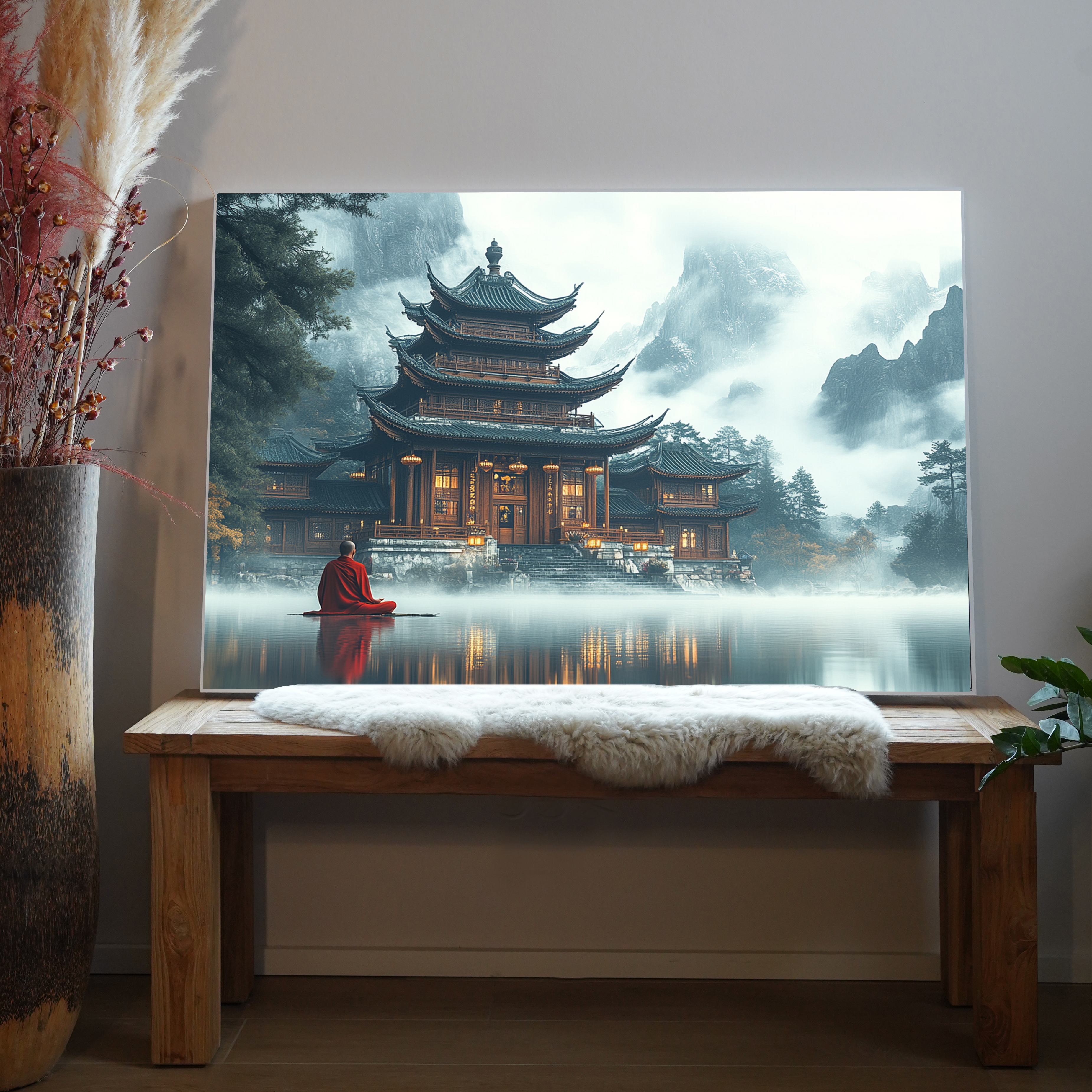 Mönch Asiatischer Tempel 3 | LED Bild