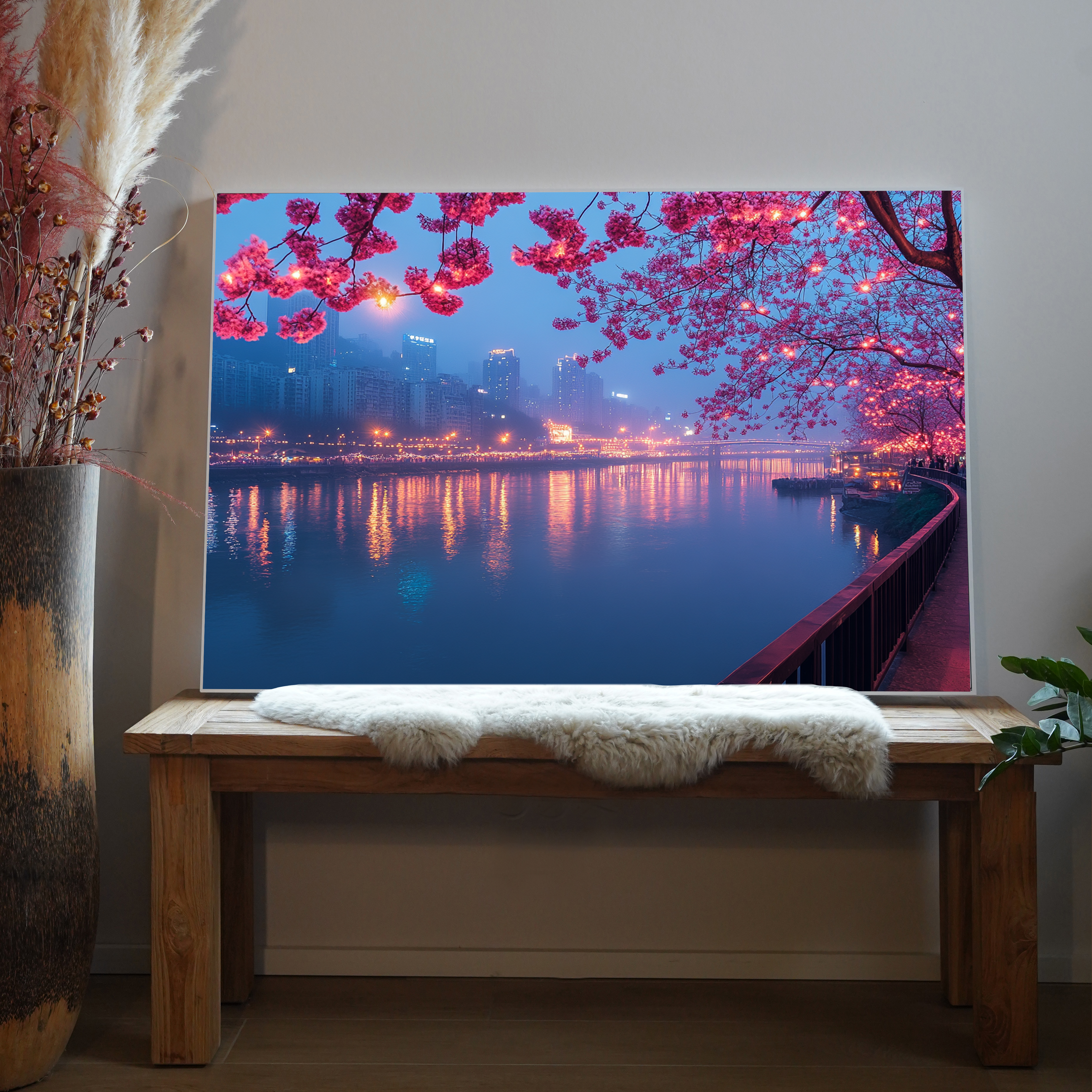 Asiatische Lichter Skyline 2 | LED Bild
