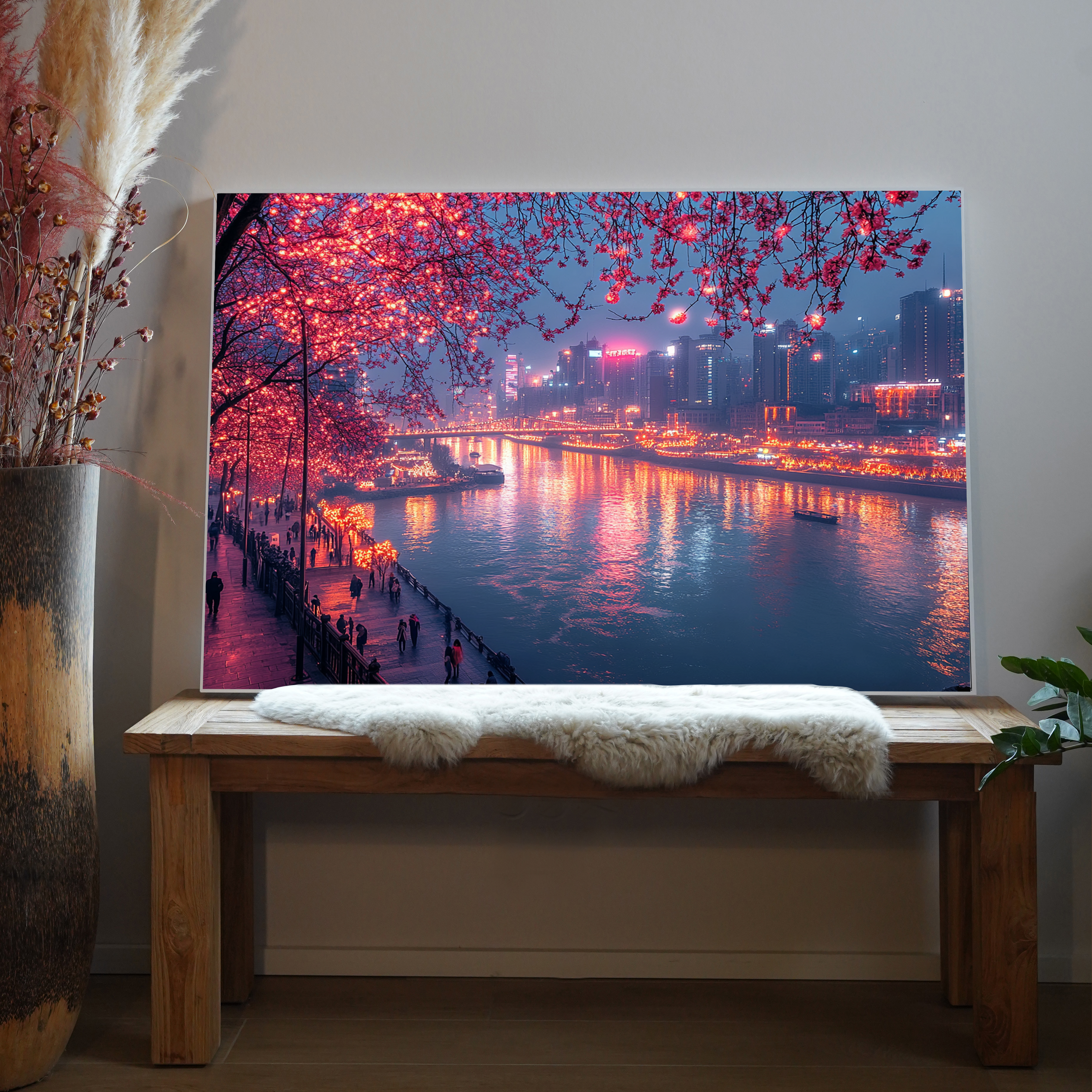 Asiatische Lichter Skyline 3 | LED Bild
