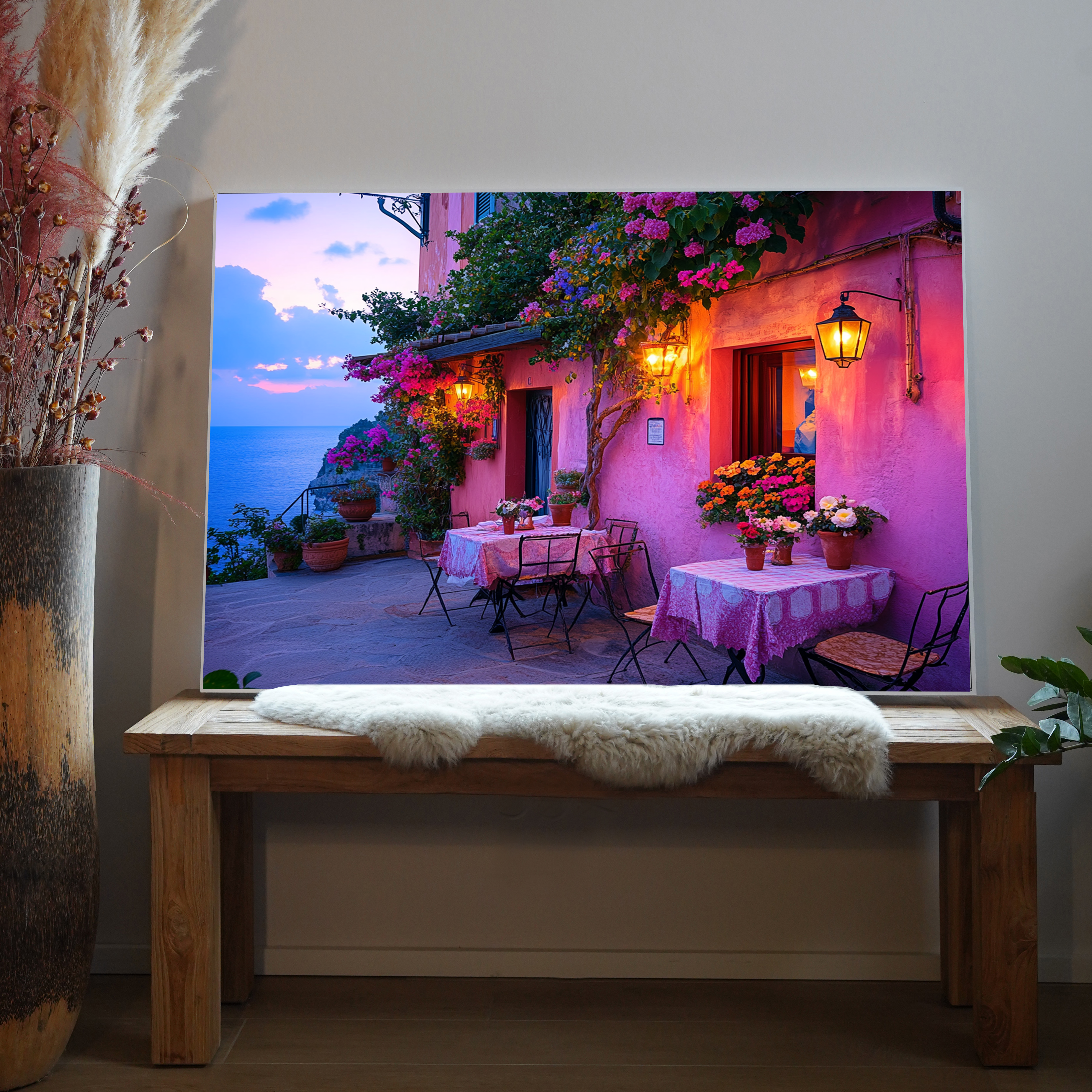 Idyllische Terrasse Meer 2 | LED Bild