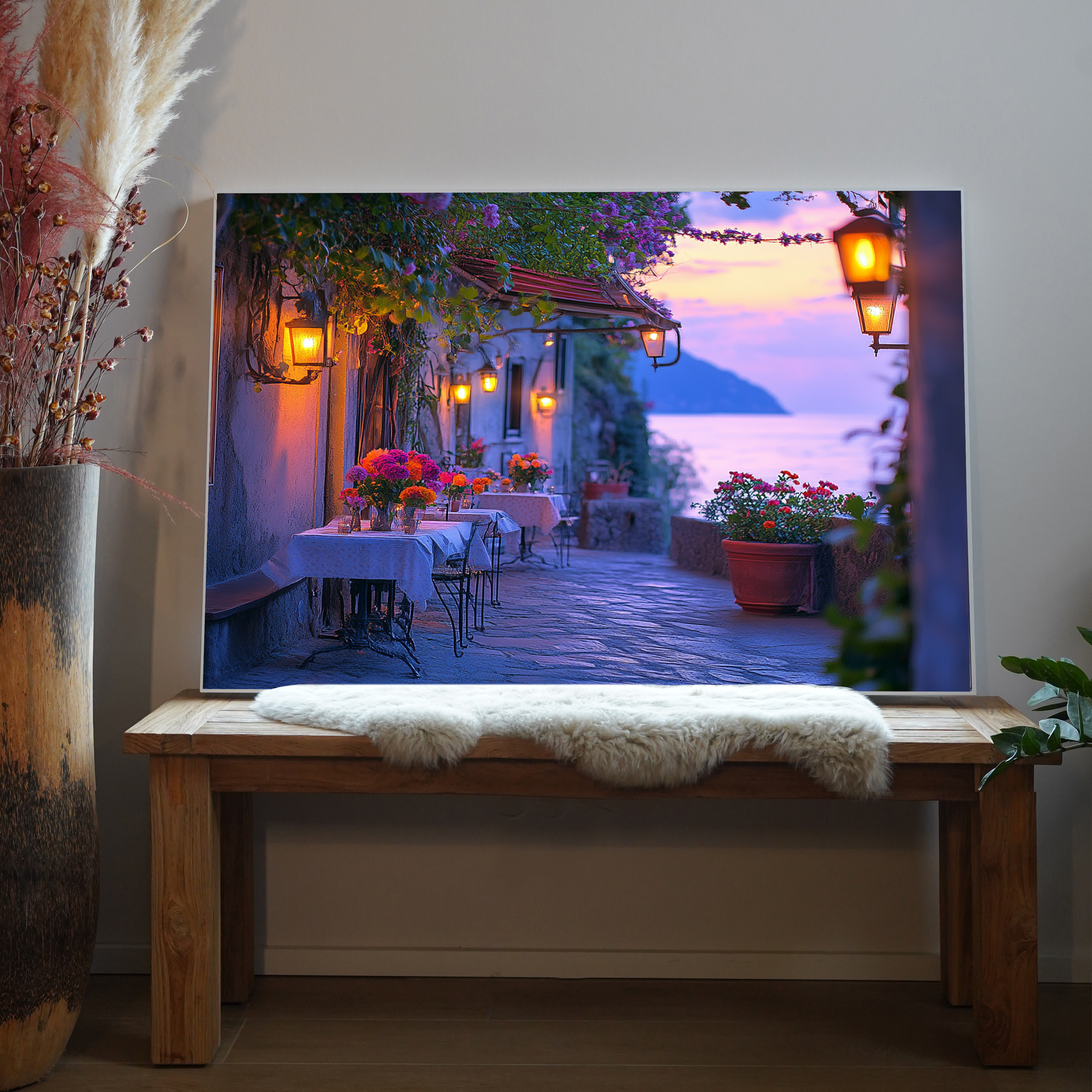 Idyllische Terrasse Meer 3 | LED Bild