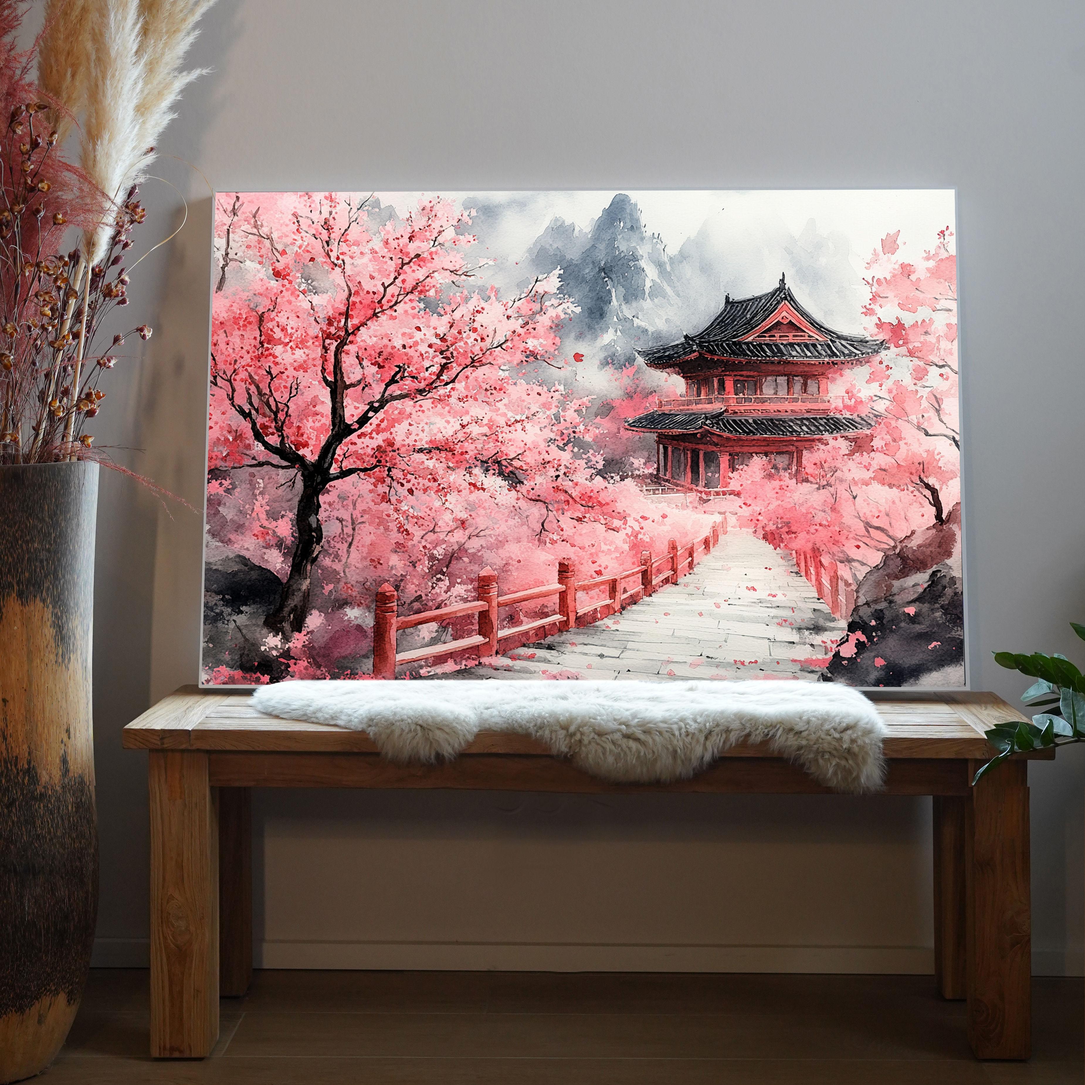 Asiatischer Tempel Illustration 2 | LED Bild