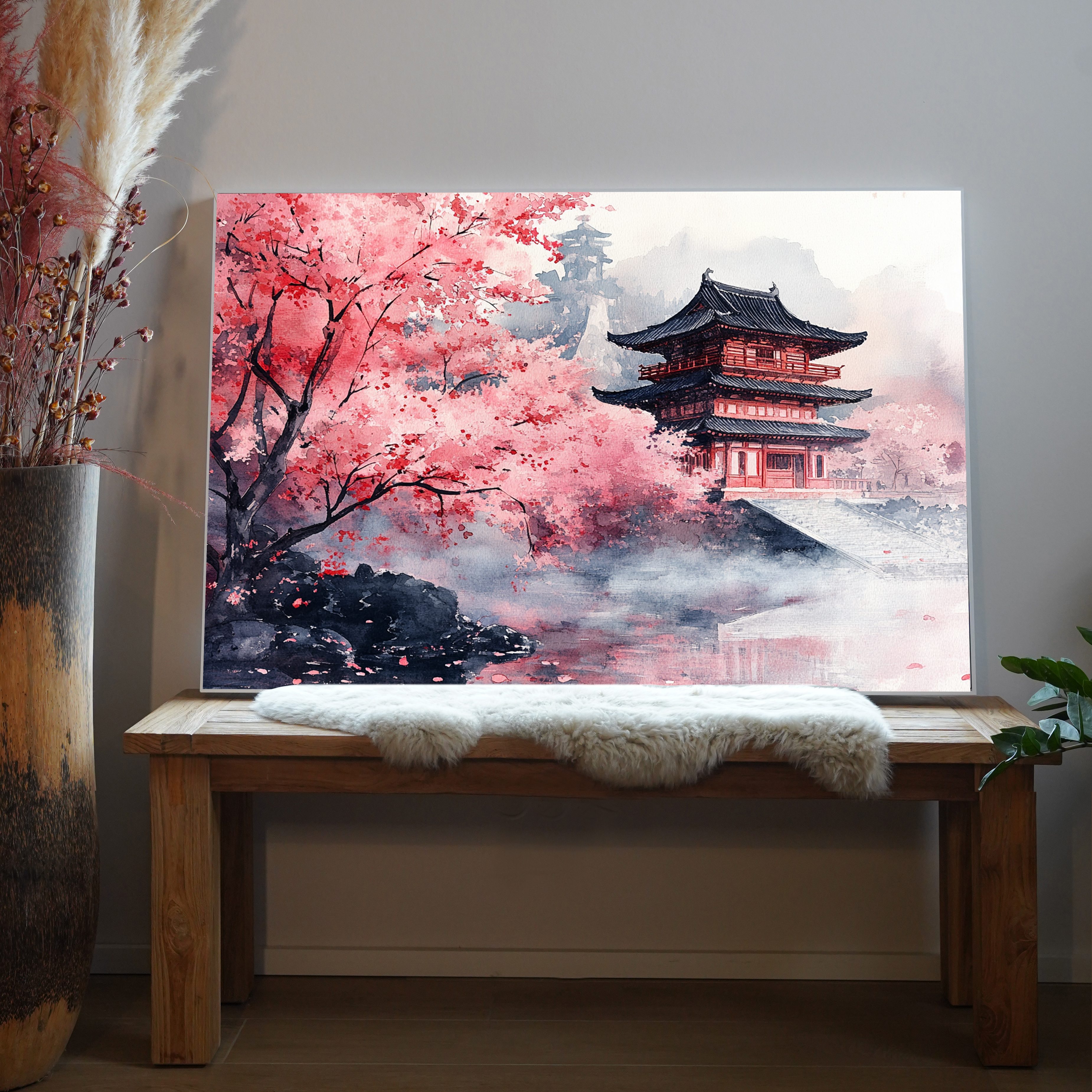 Asiatischer Tempel Illustration 3 | LED Bild