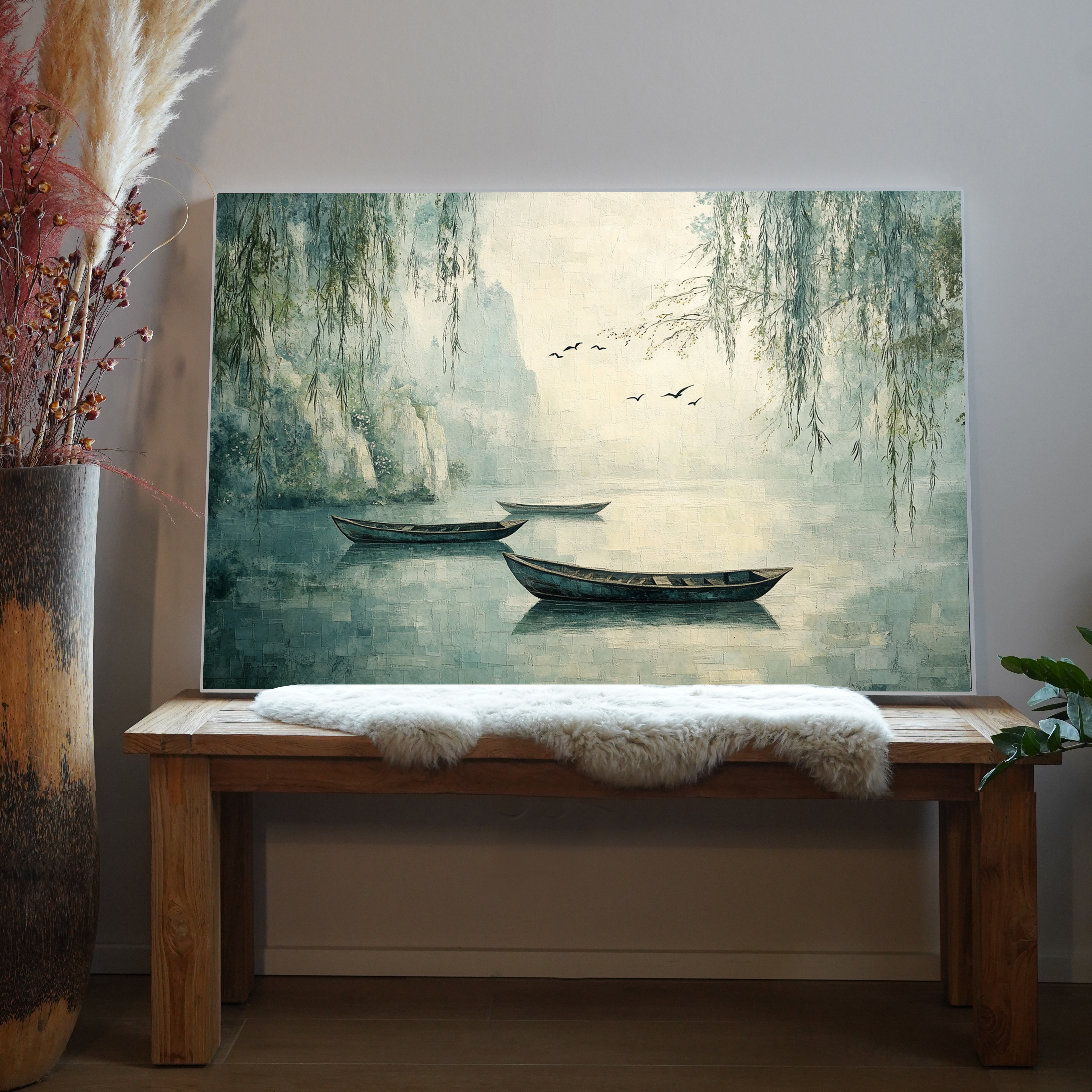 Holzboote auf See Illustration 1 | LED Bild