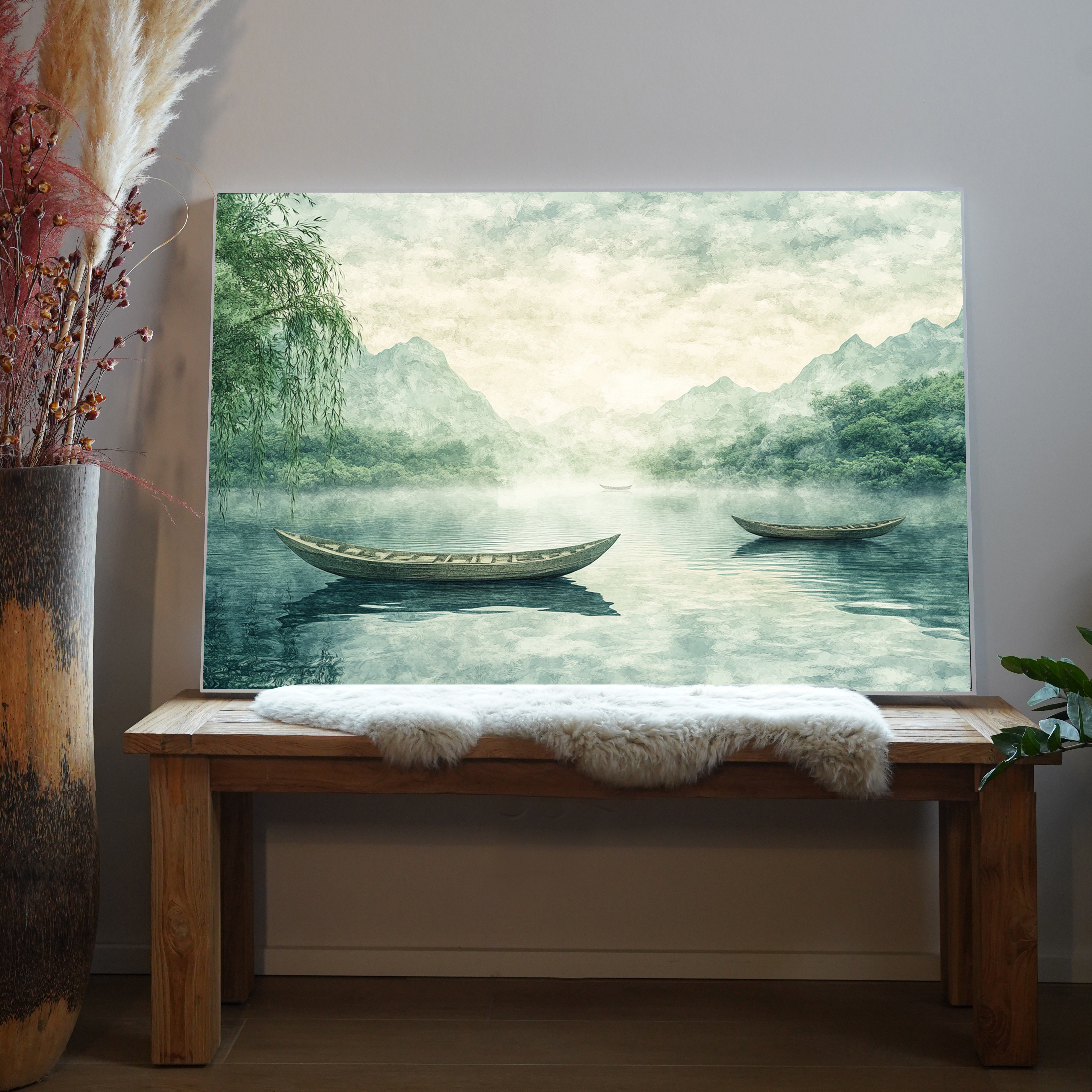 Holzboote auf See Illustration 2 | LED Bild