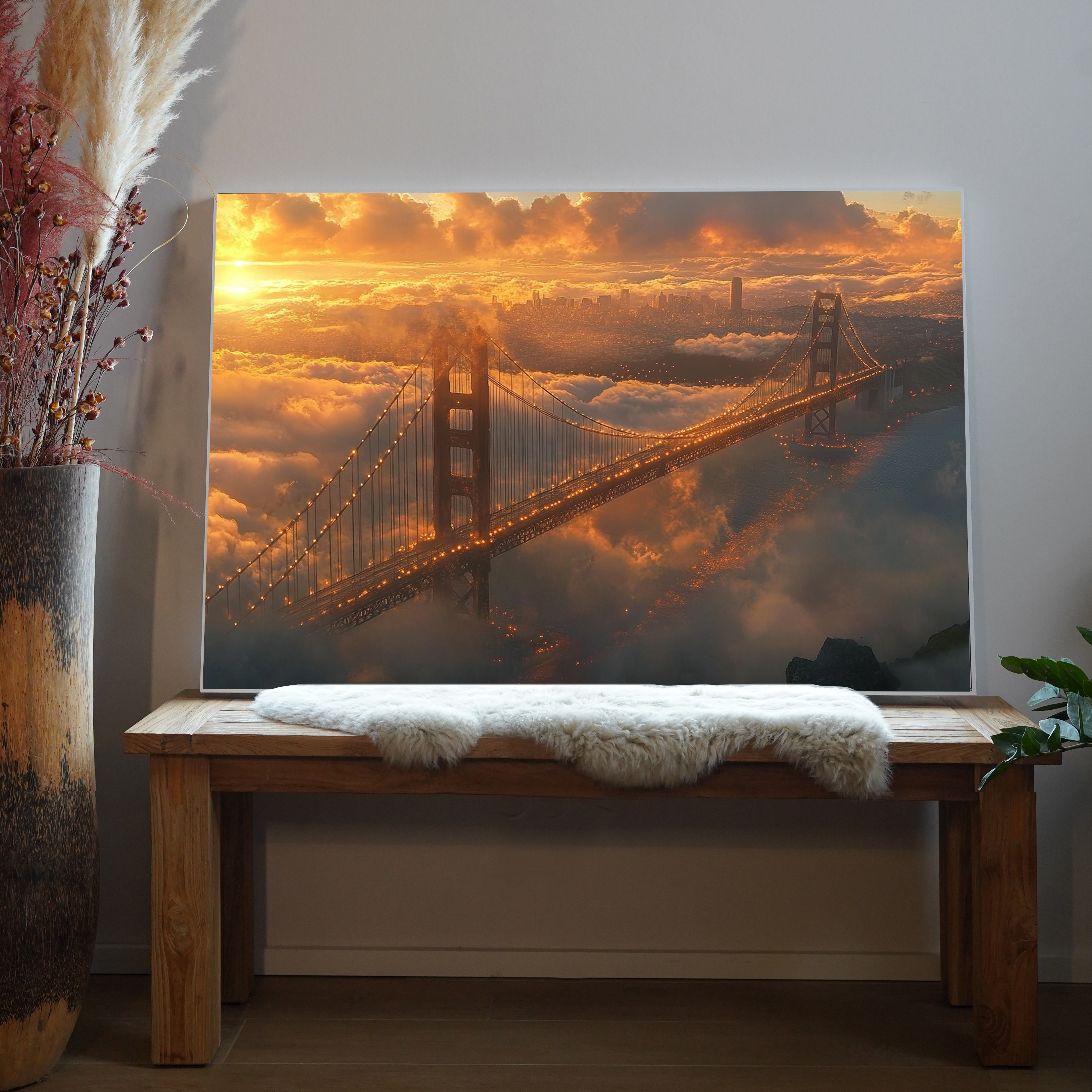 Großstadt bei Sonnenuntergang | LED Bild