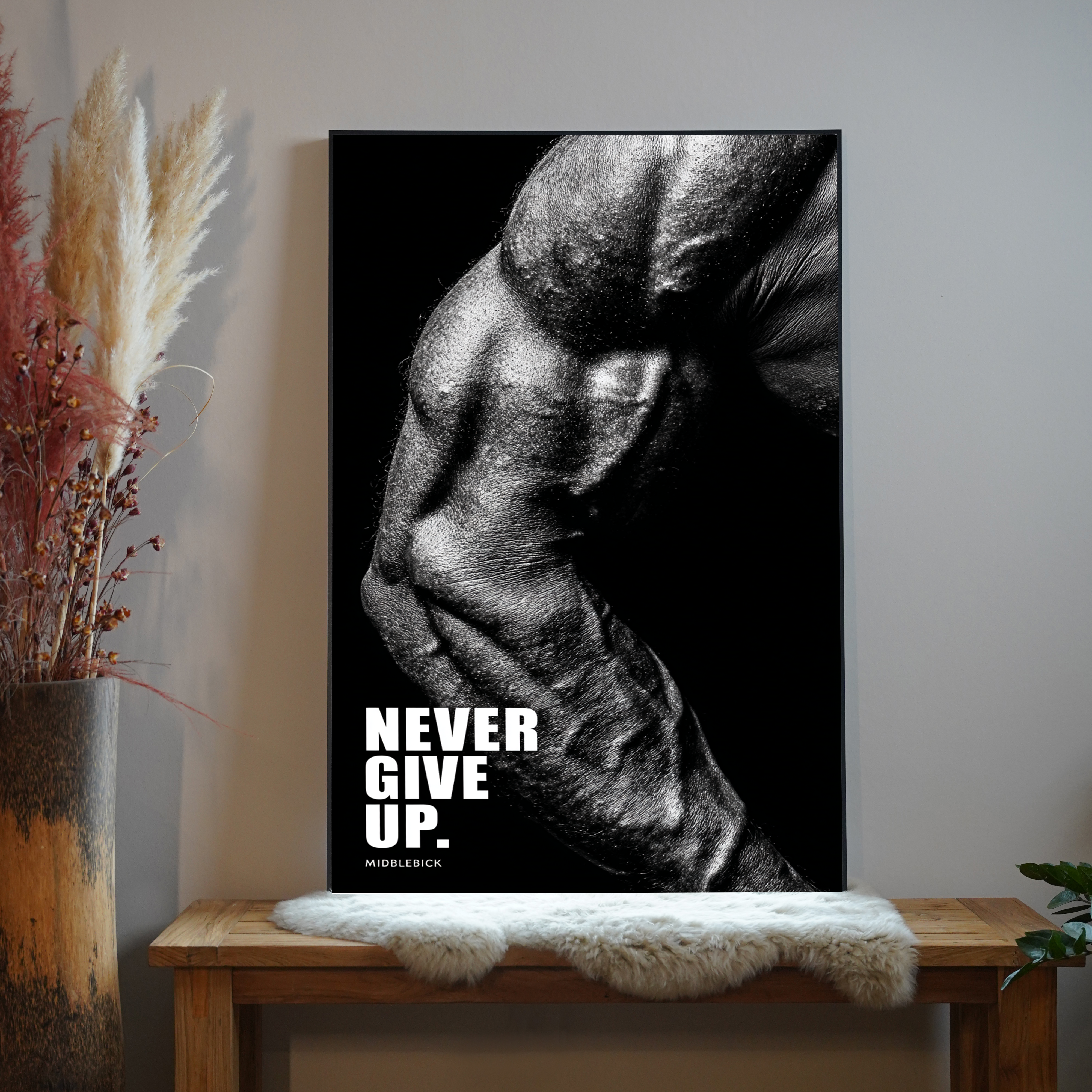 Never Give Up | LED Bild