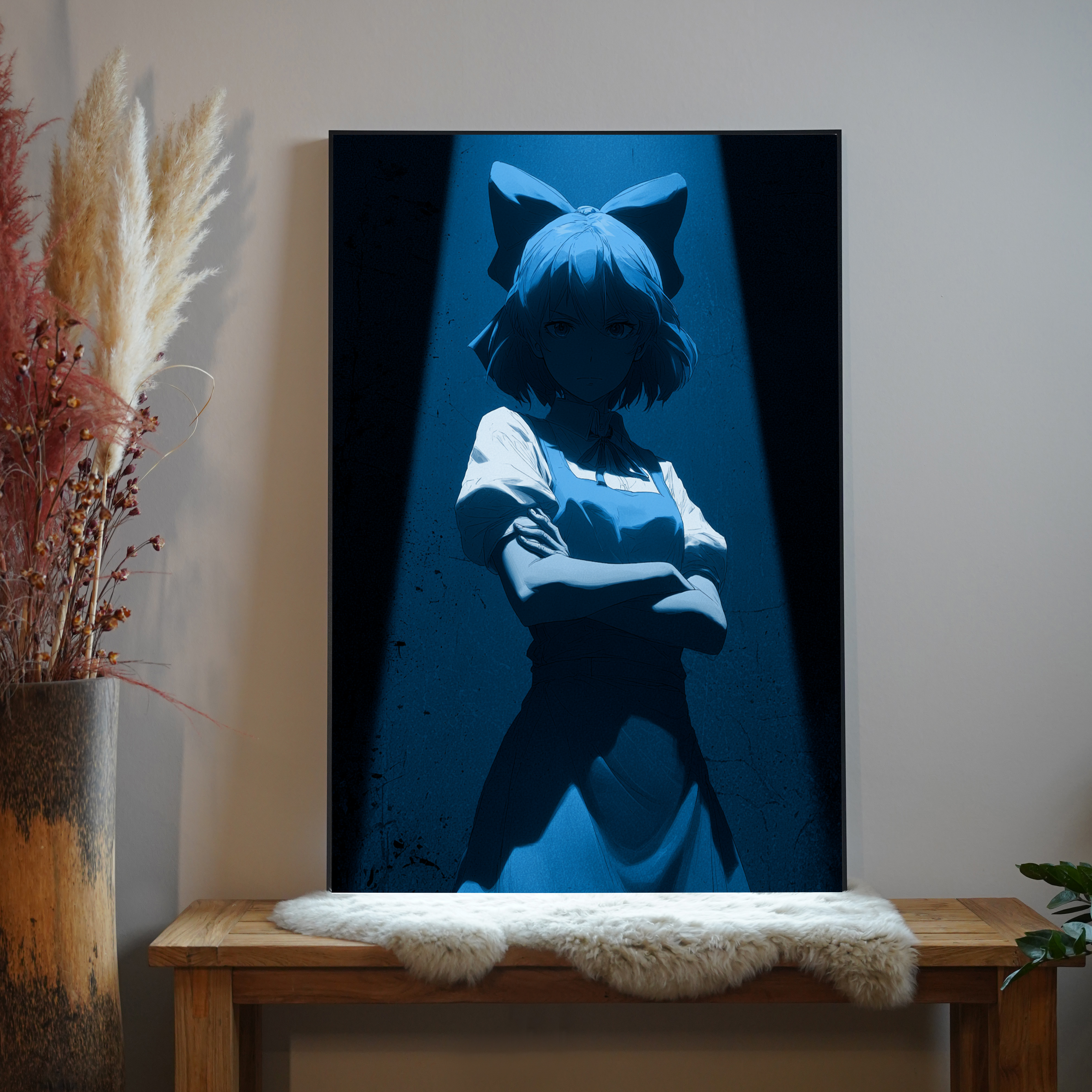 Mädchen Blau Anime 3 | LED Bild