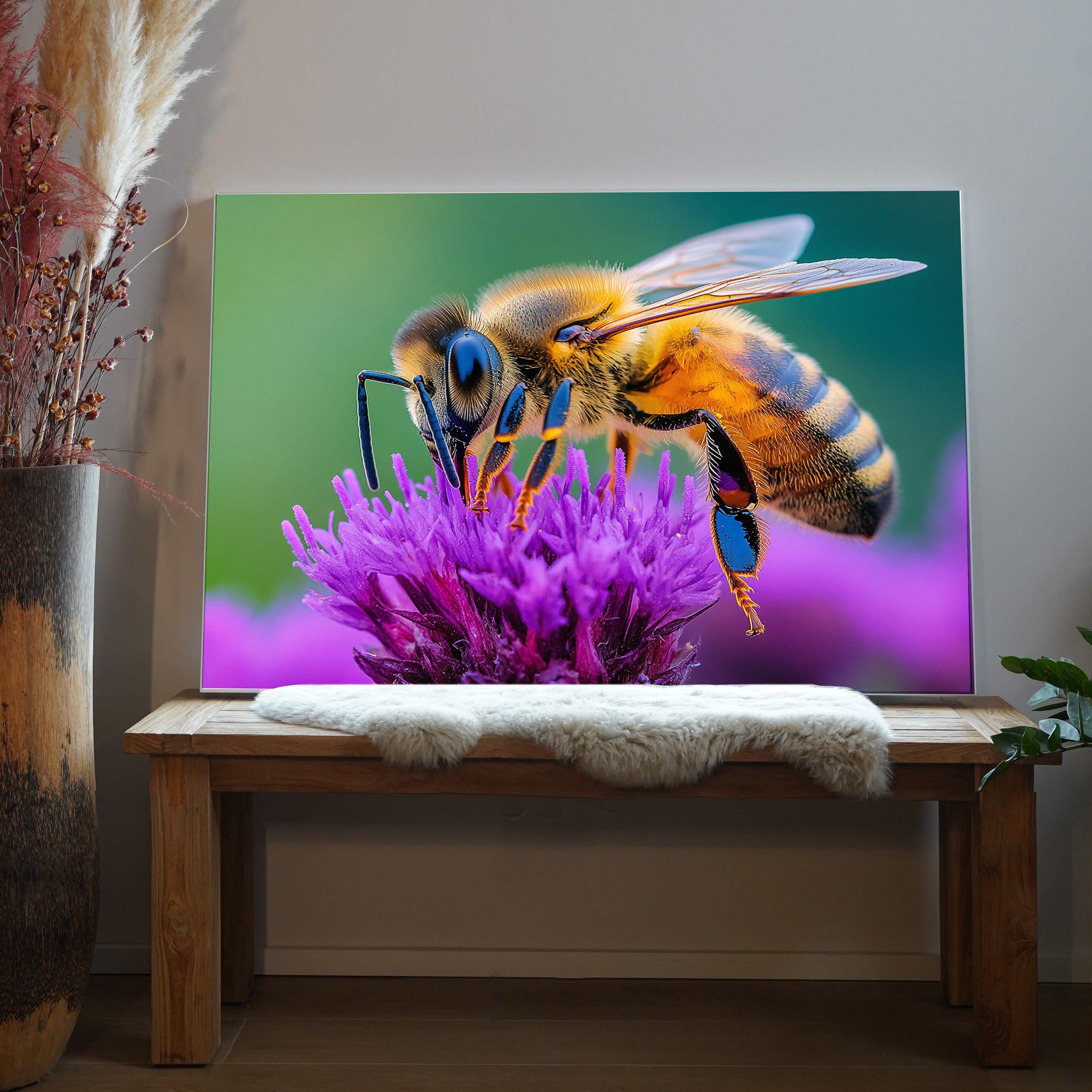 Biene auf Blüte 1 | LED Bild