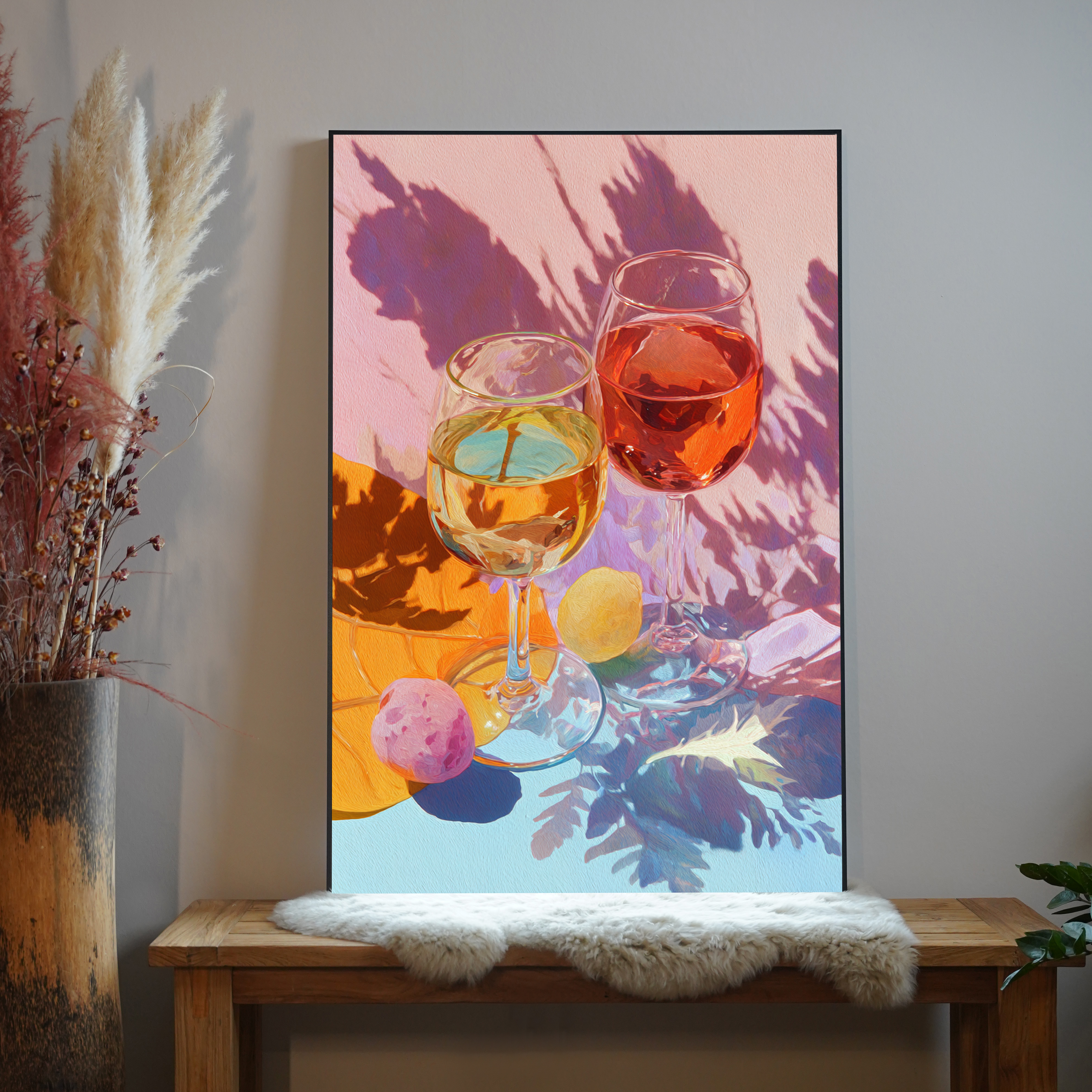 Weingläser Bunt Illustriert 1 | LED Bild