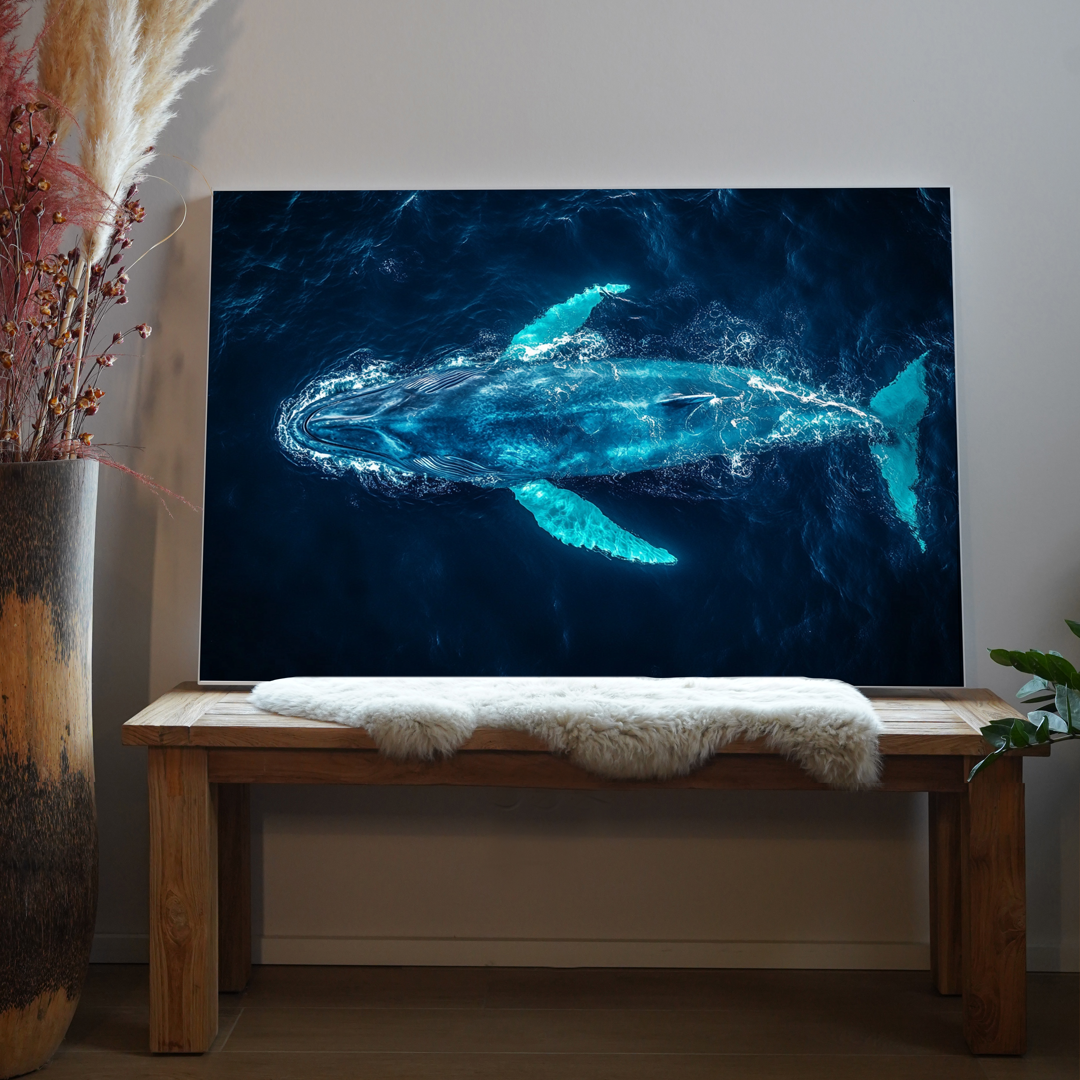 Blauer Wal unter Wasser 1 | LED Bild