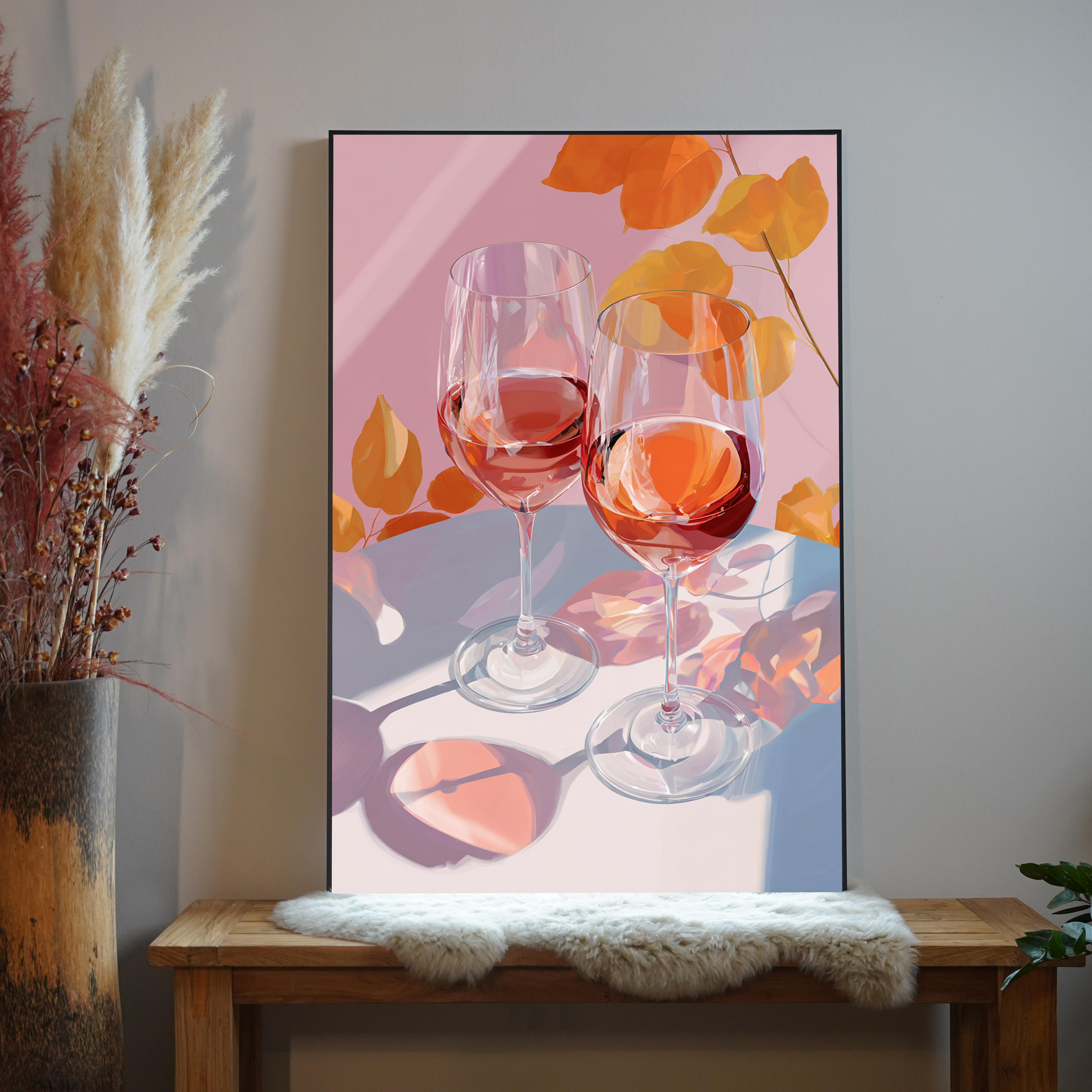 Weingläser Bunt Illustriert 2 | LED Bild