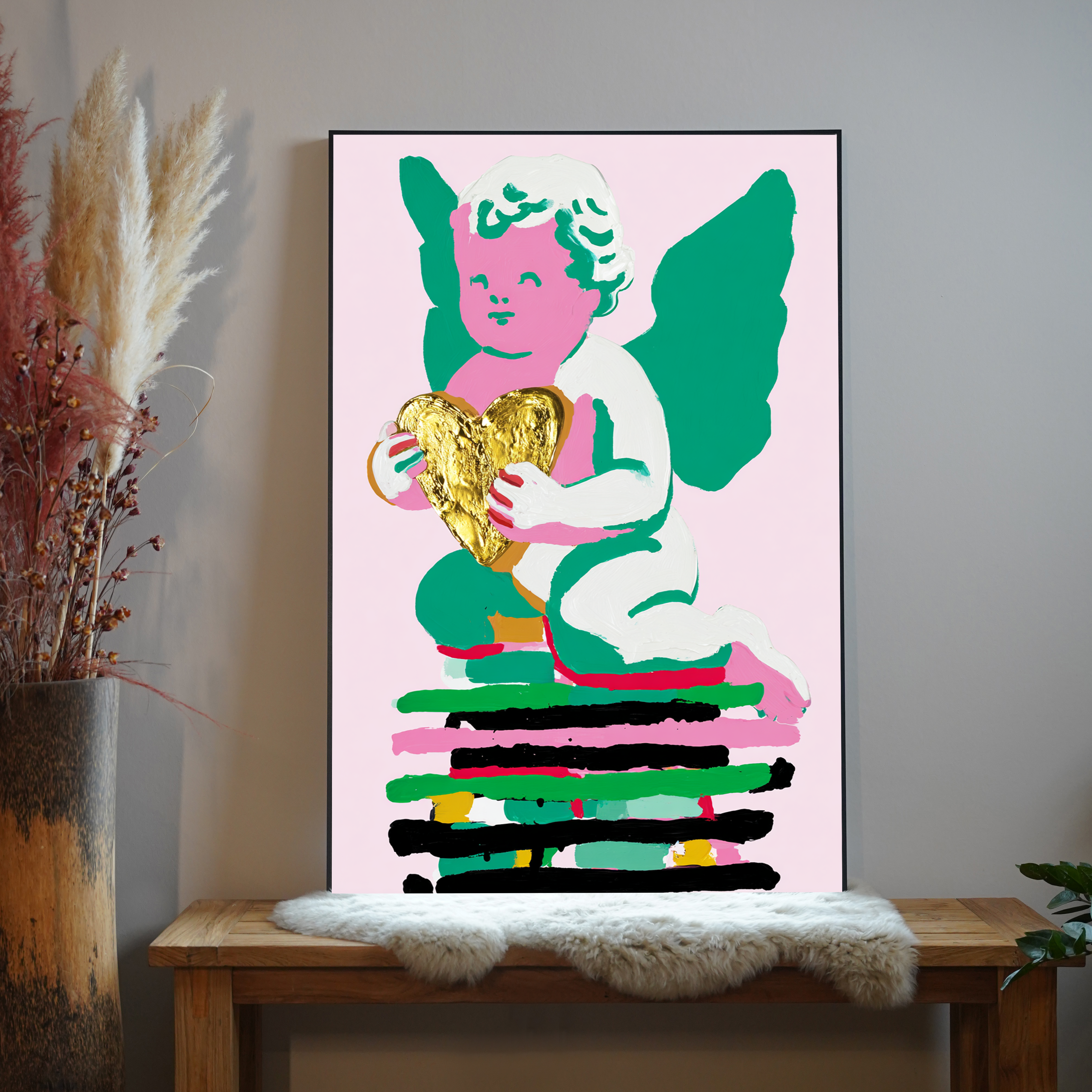 Engel Abstrakt Bunt 1 | LED Bild