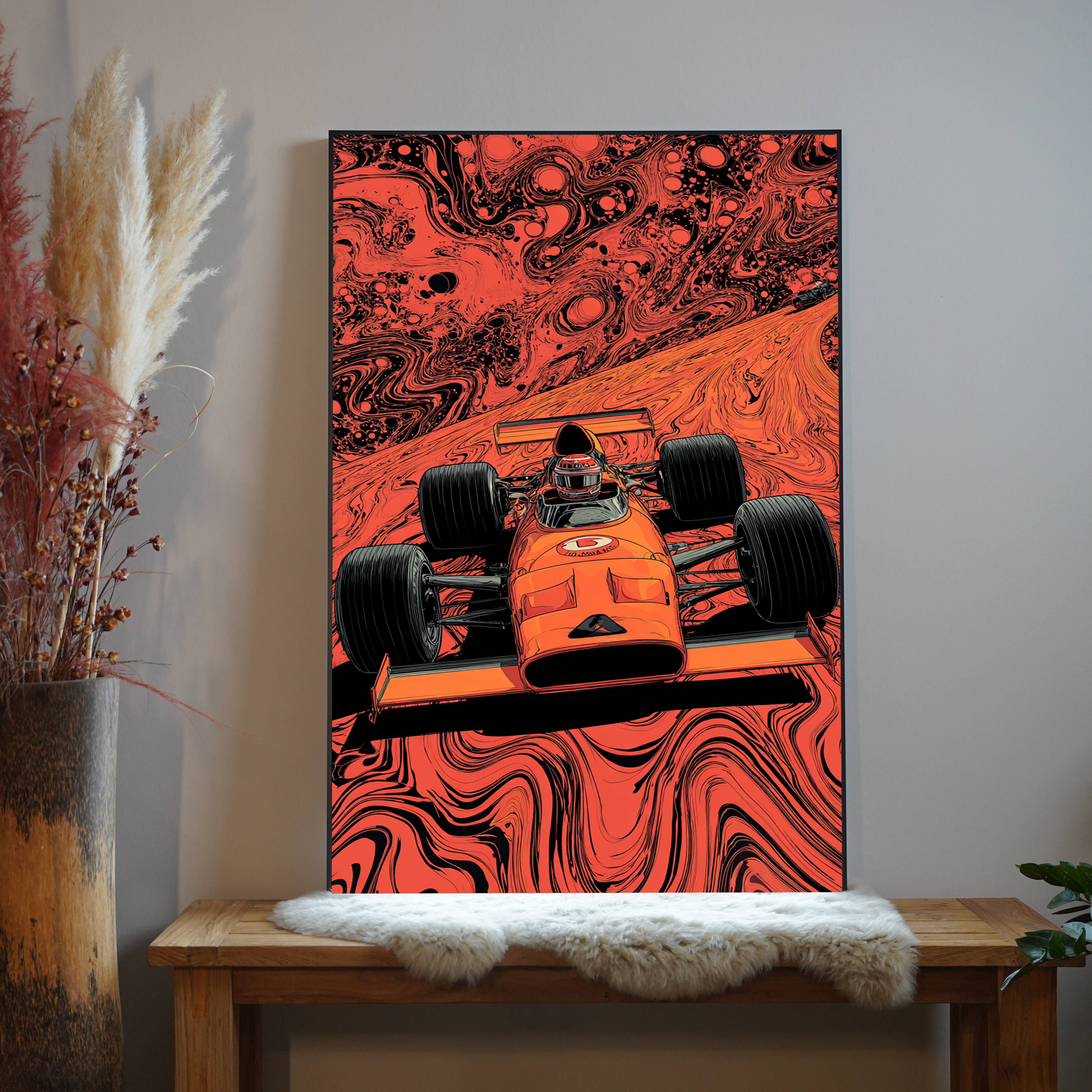 Rennwagen Orange Illustriert 1 | LED Bild