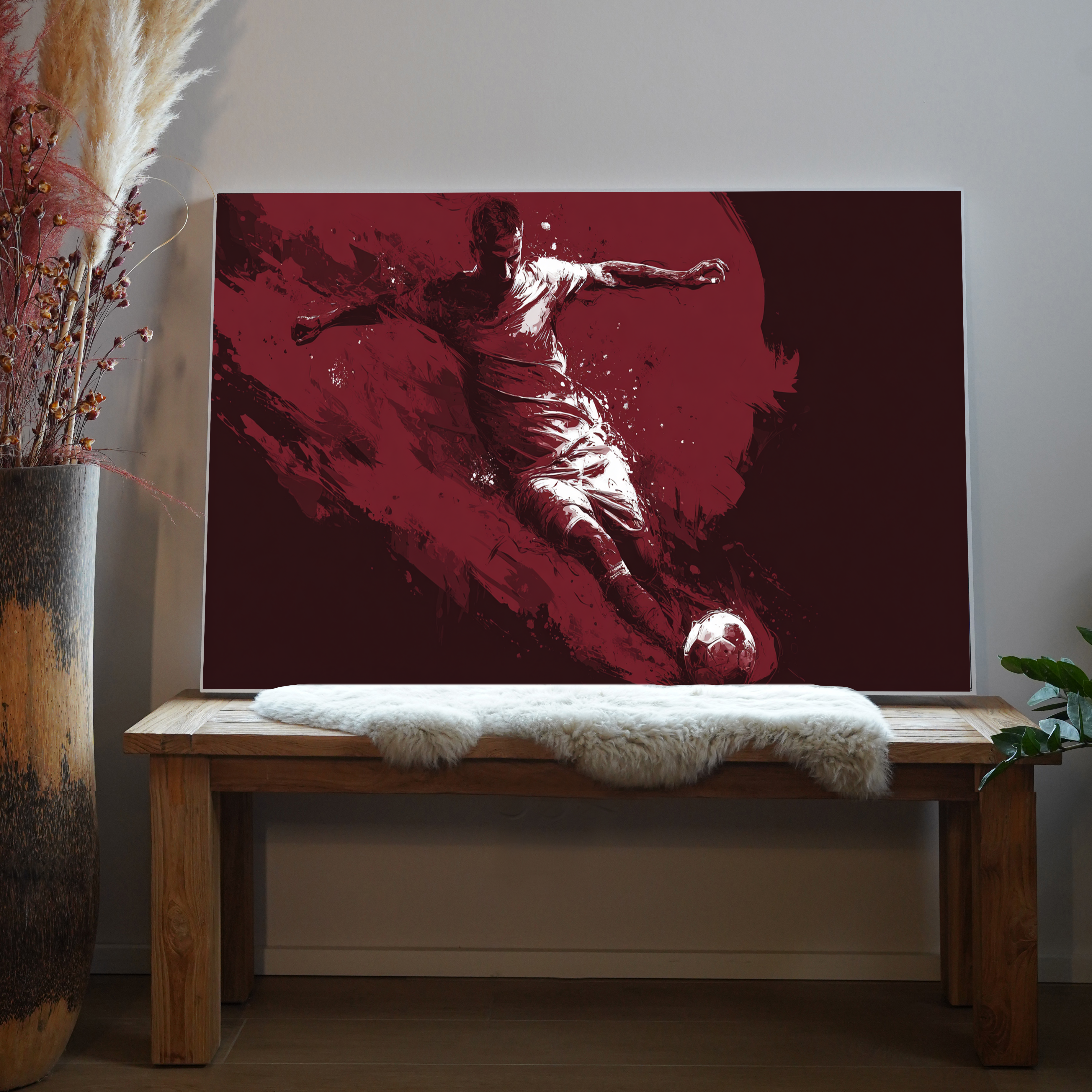 Fussballer Rot Abstrakt 2 | LED Bild