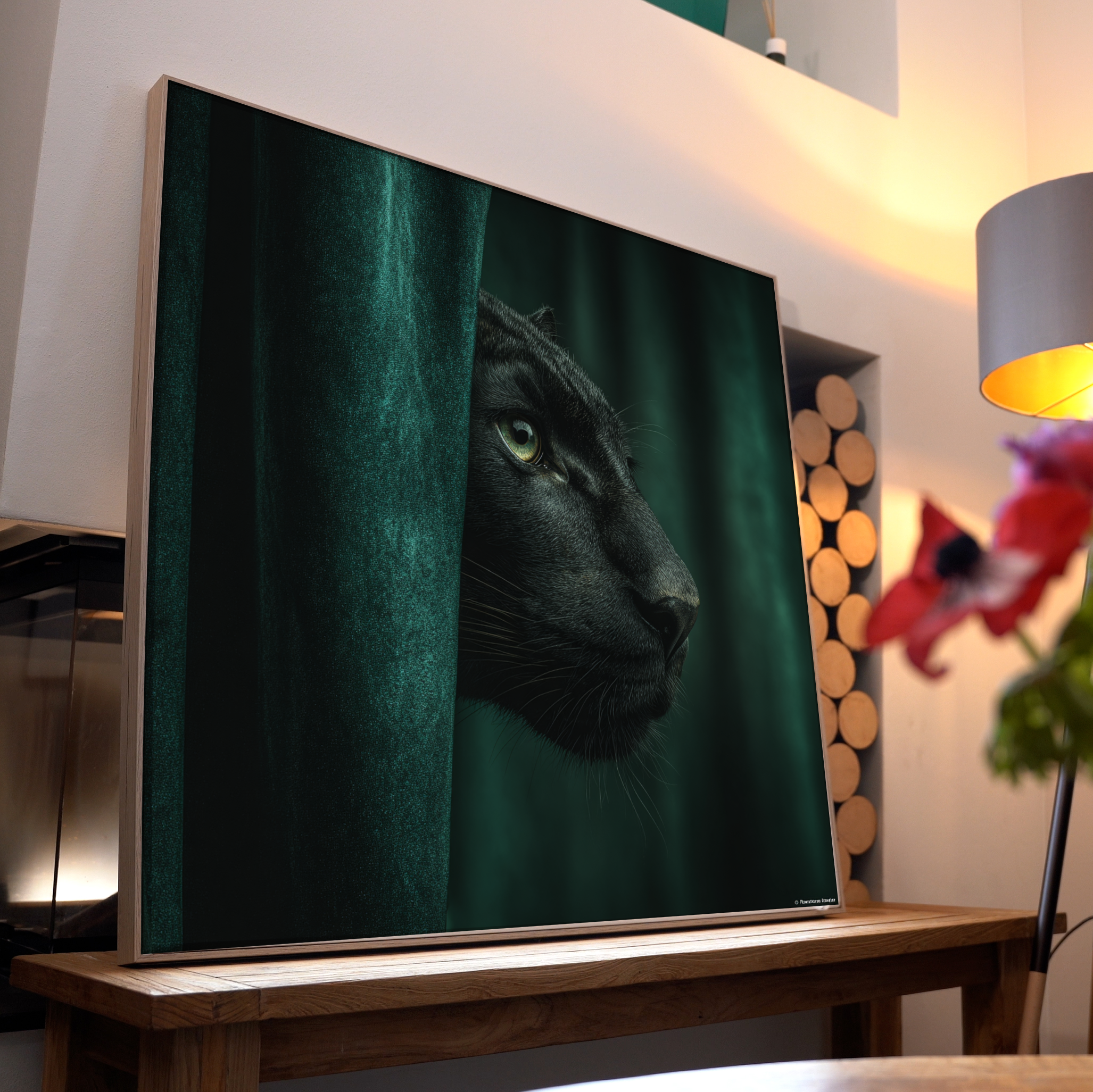 Panther Grüner Vorhang 3 | LED Bild