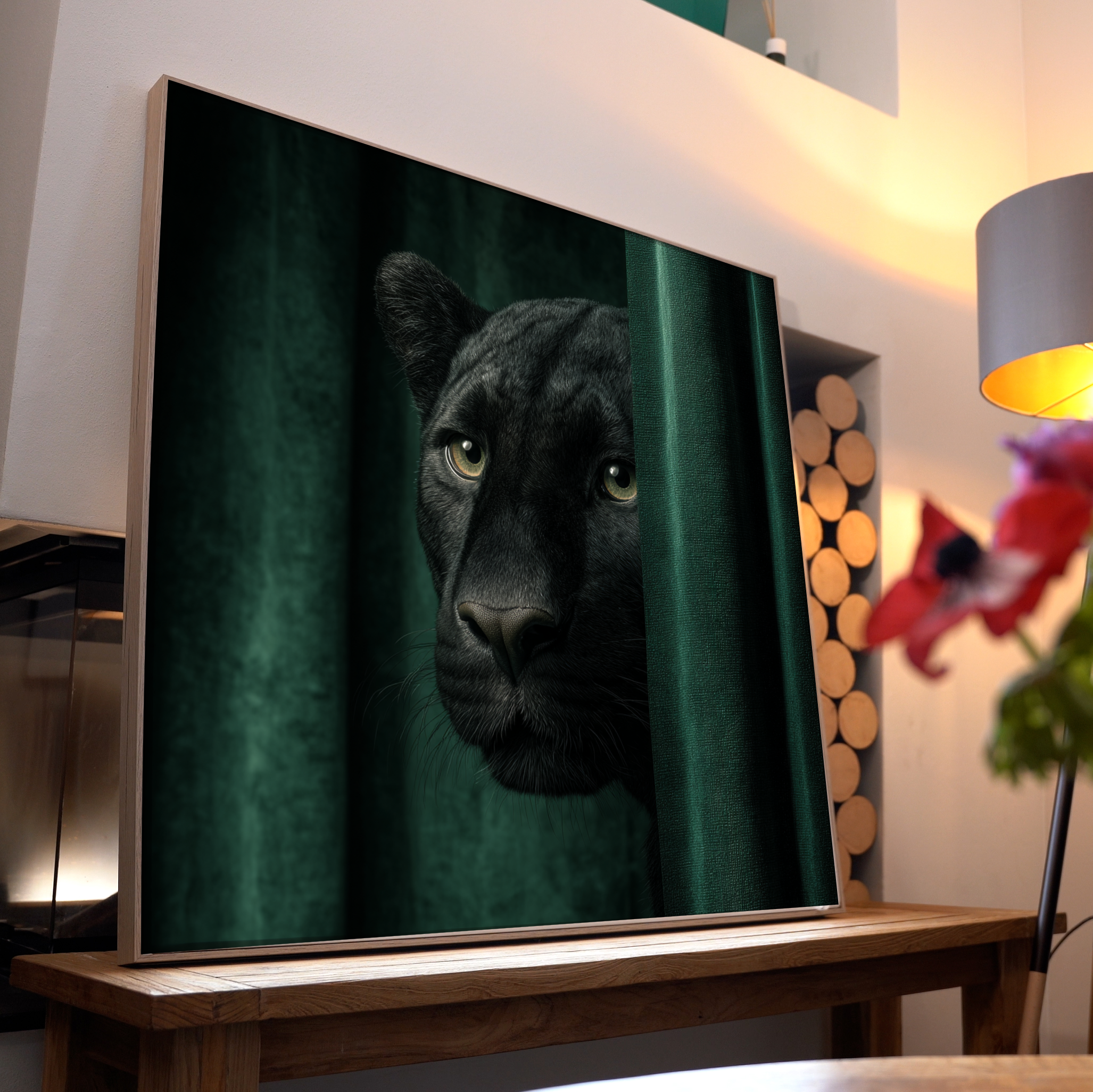 Panther Grüner Vorhang 4 | LED Bild