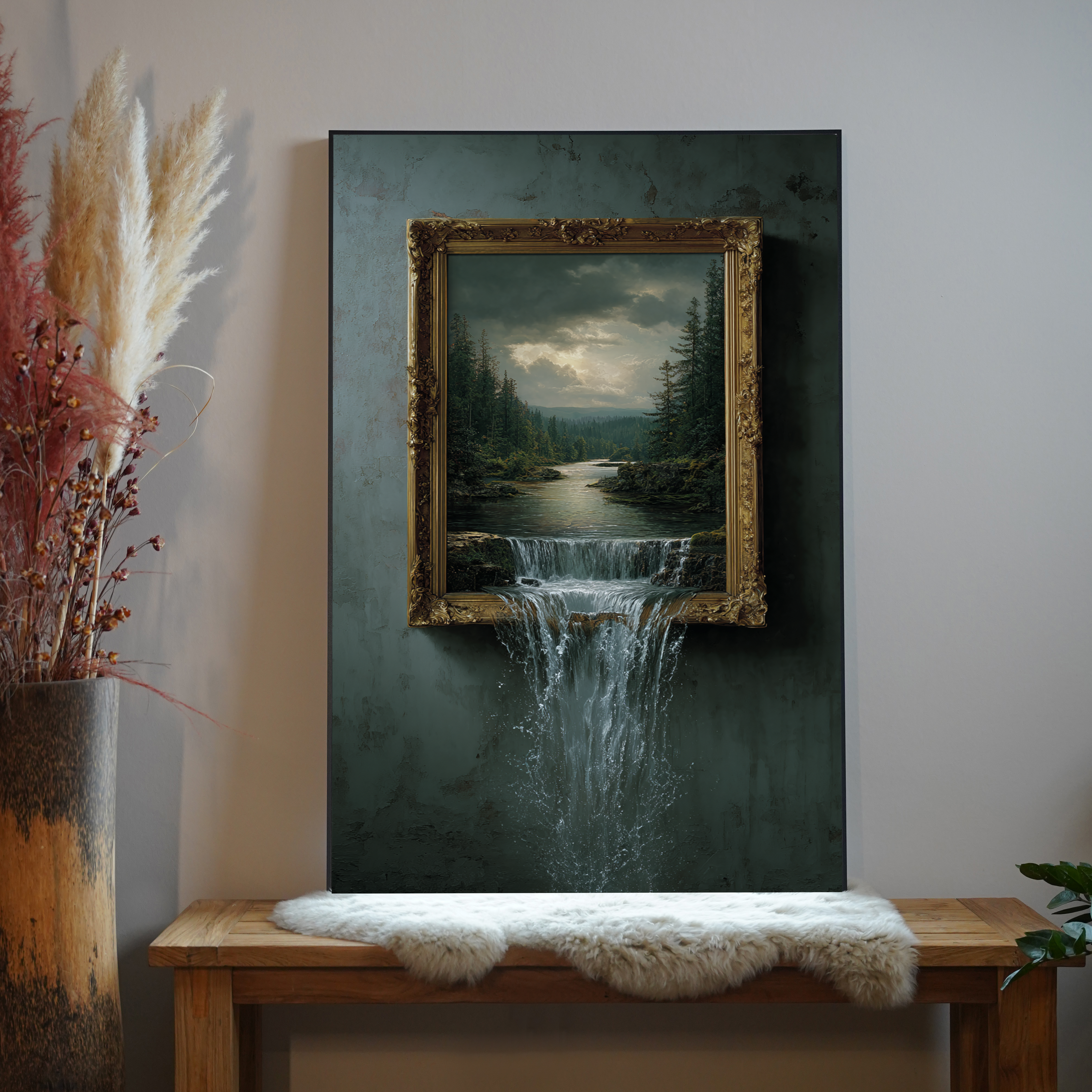 Gemälde Wasserfall 1 | LED Bild