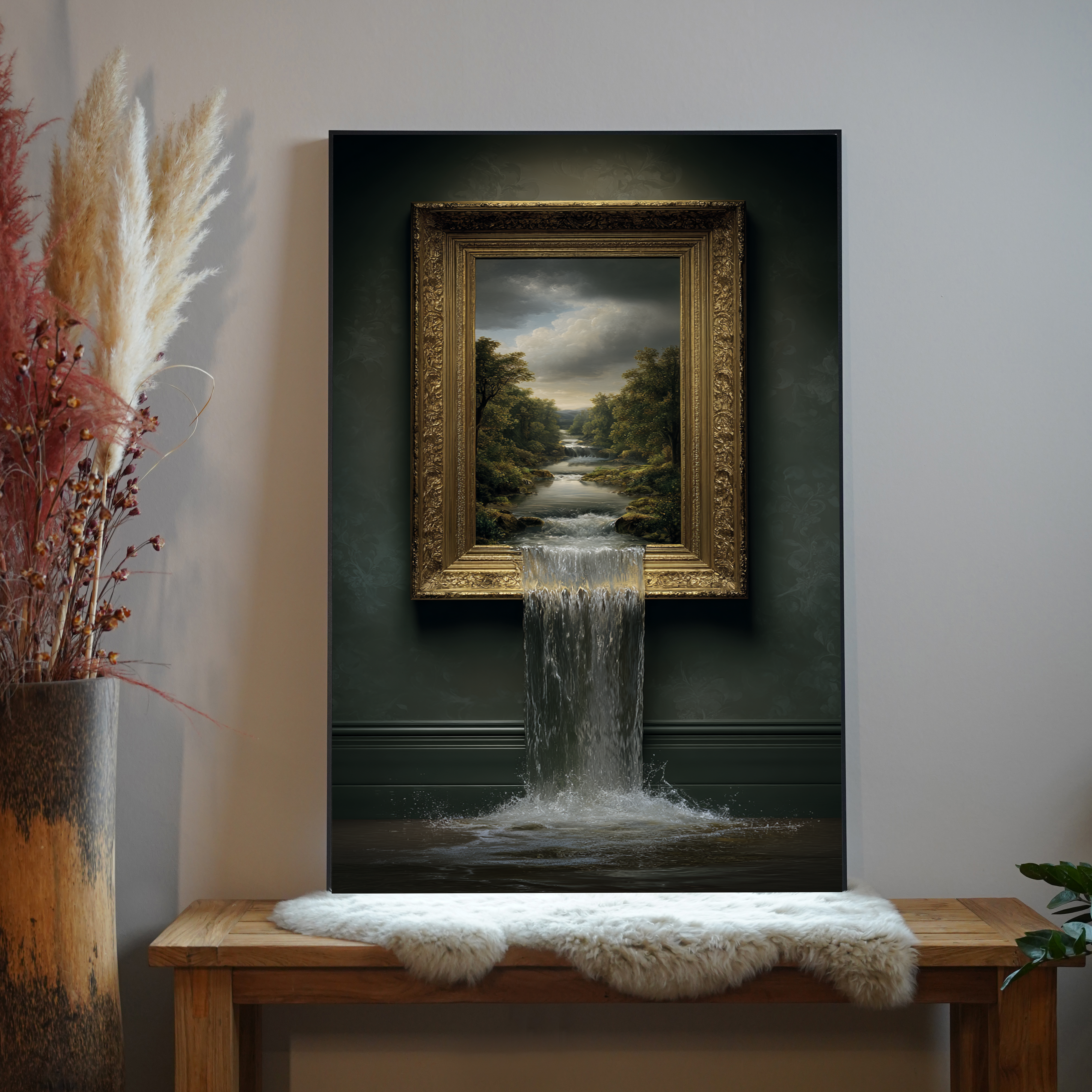 Gemälde Wasserfall 4 | LED Bild