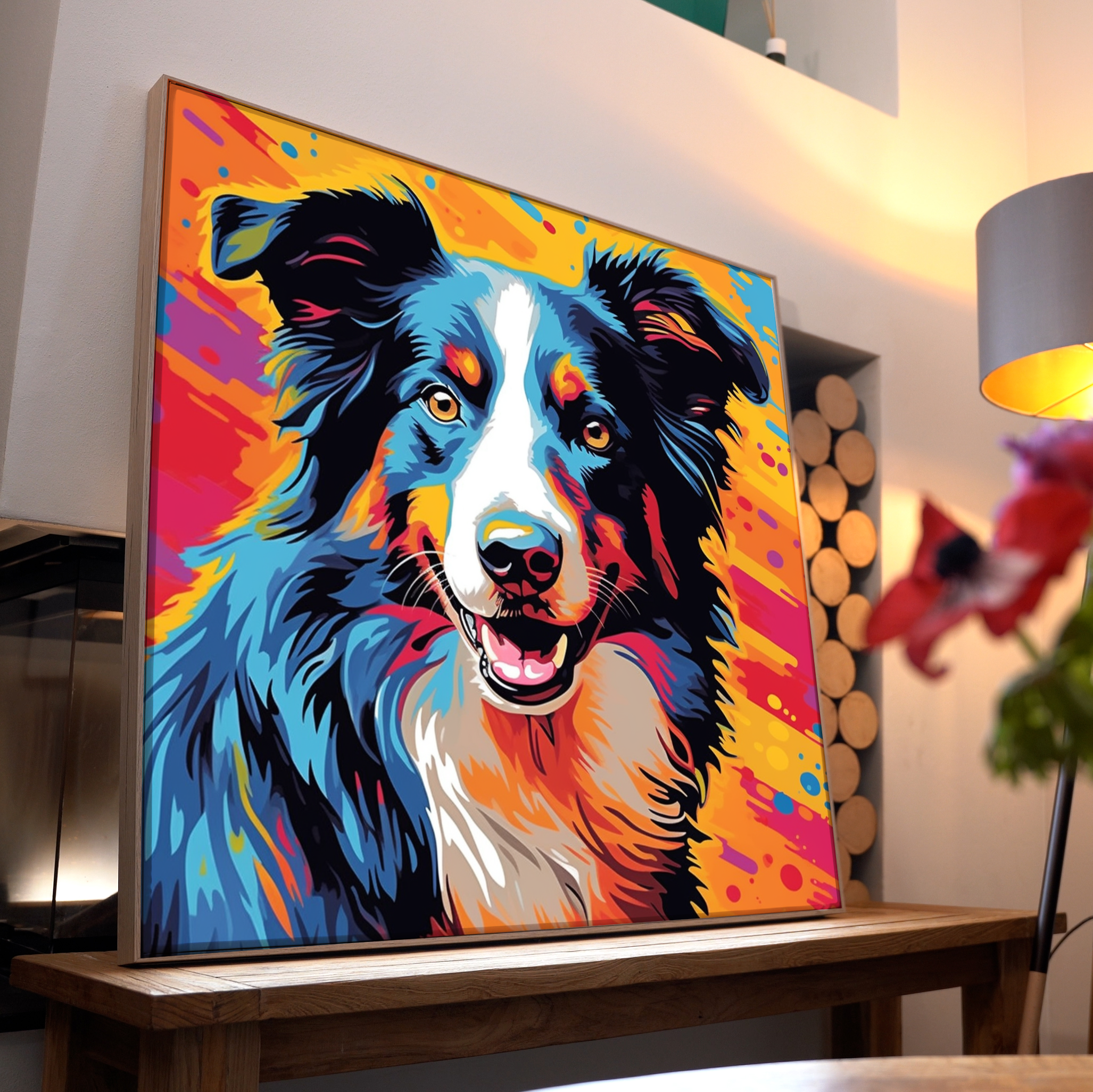 Hund Portrait Bunt 2 | LED Bild