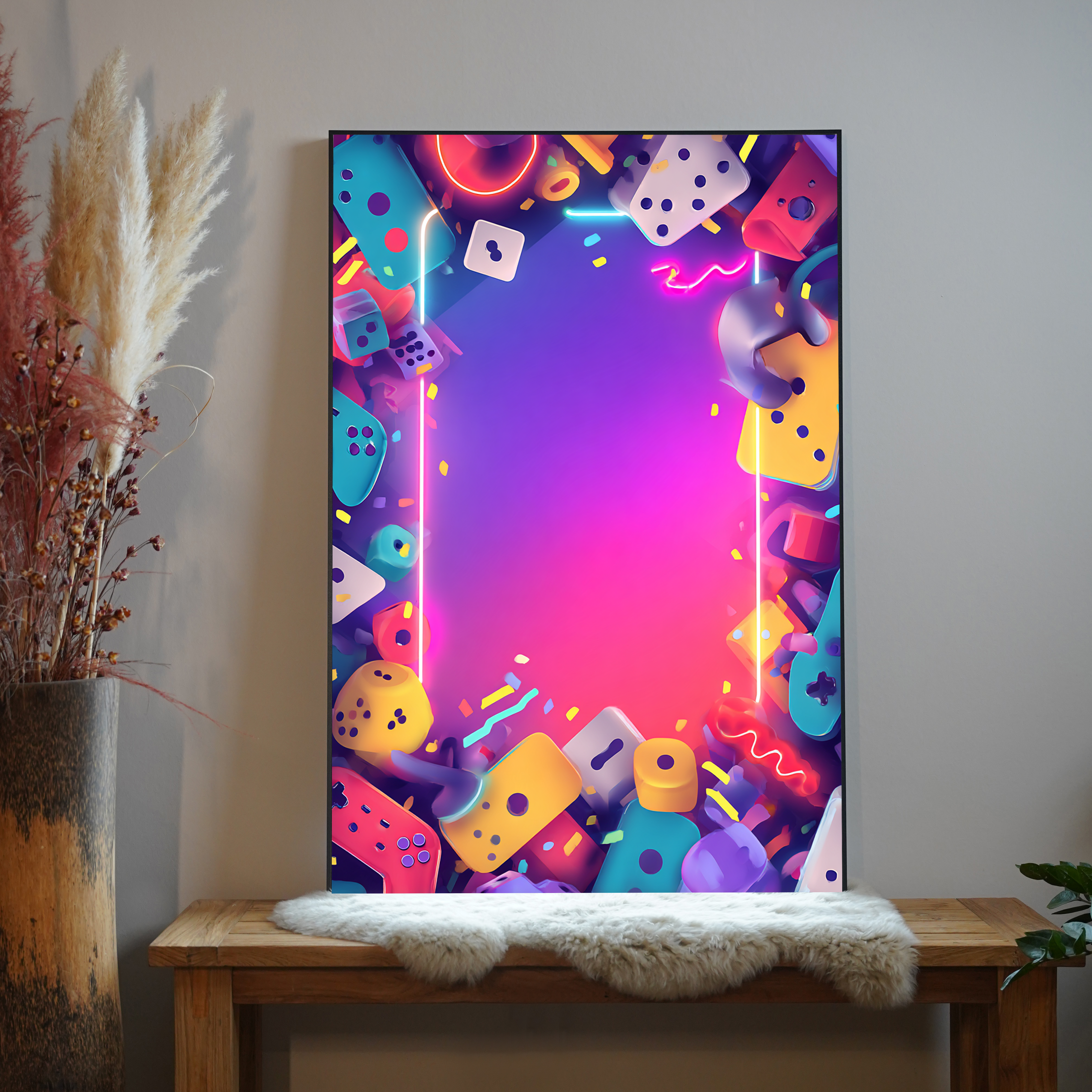 Bunter Gaming Rahmen 1 | LED Bild