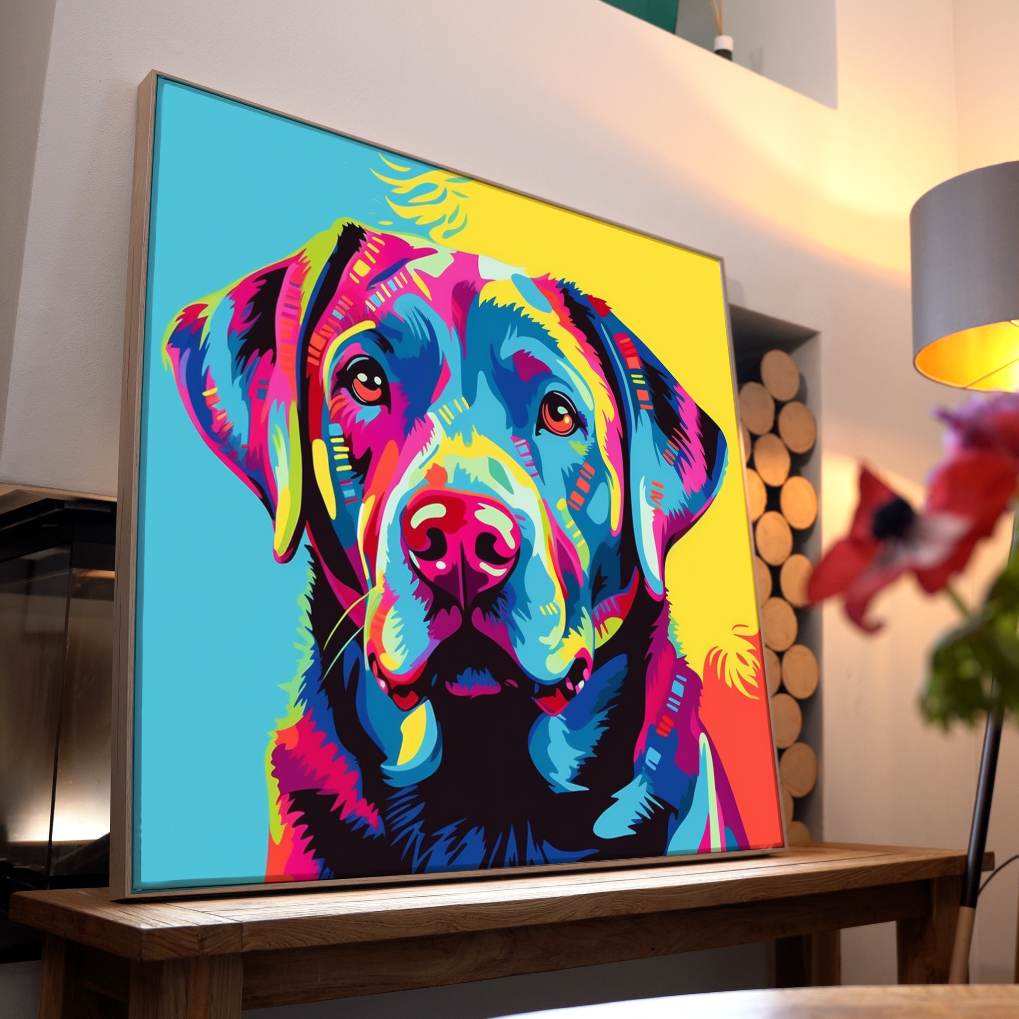 Hund Portrait Bunt 4 | LED Bild