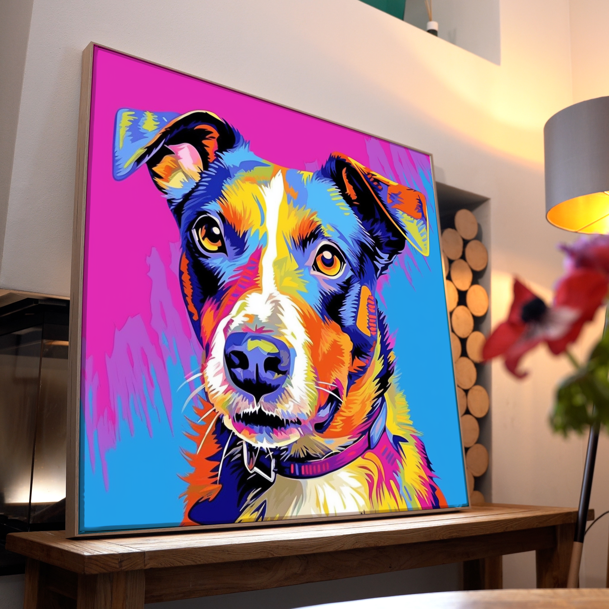 Hund Portrait Bunt 5 | LED Bild