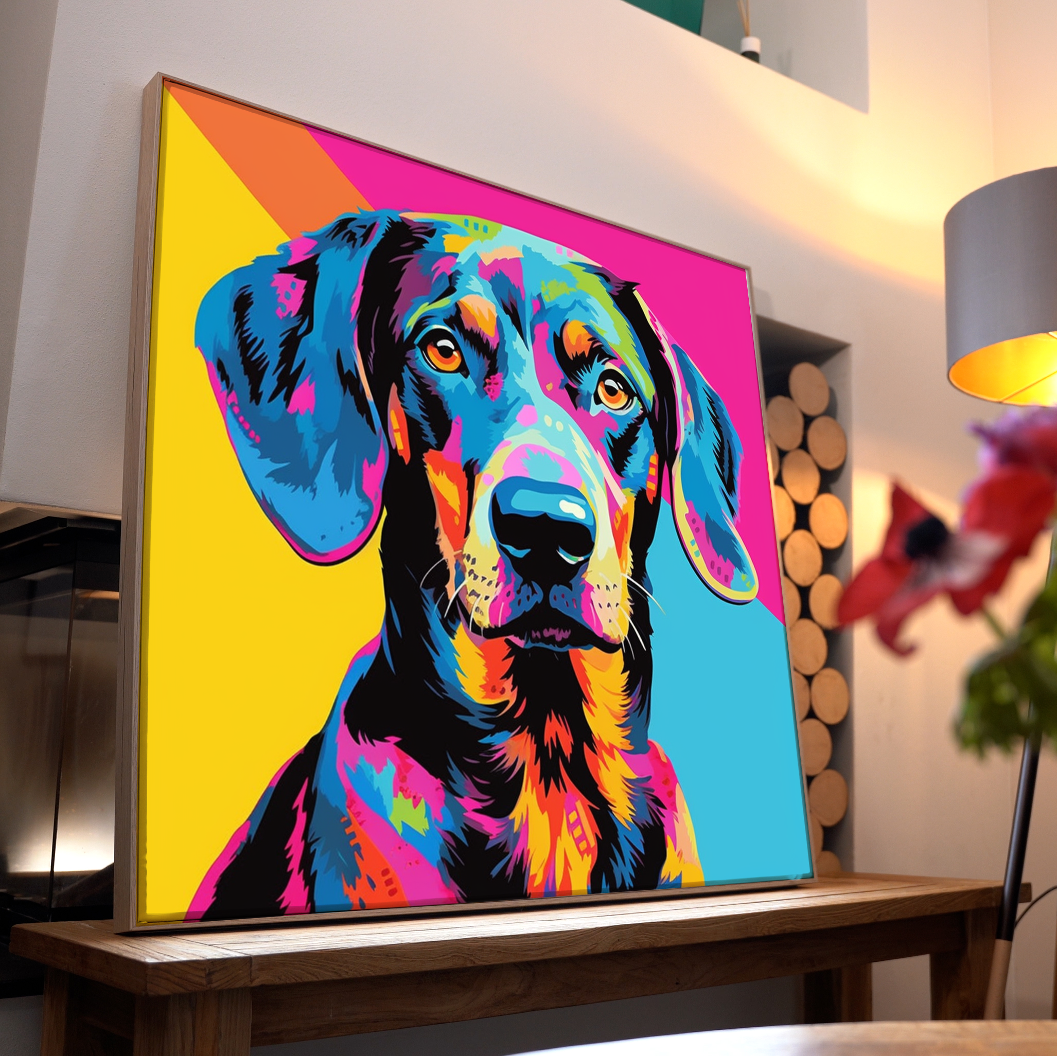 Hund Portrait Bunt 6 | LED Bild