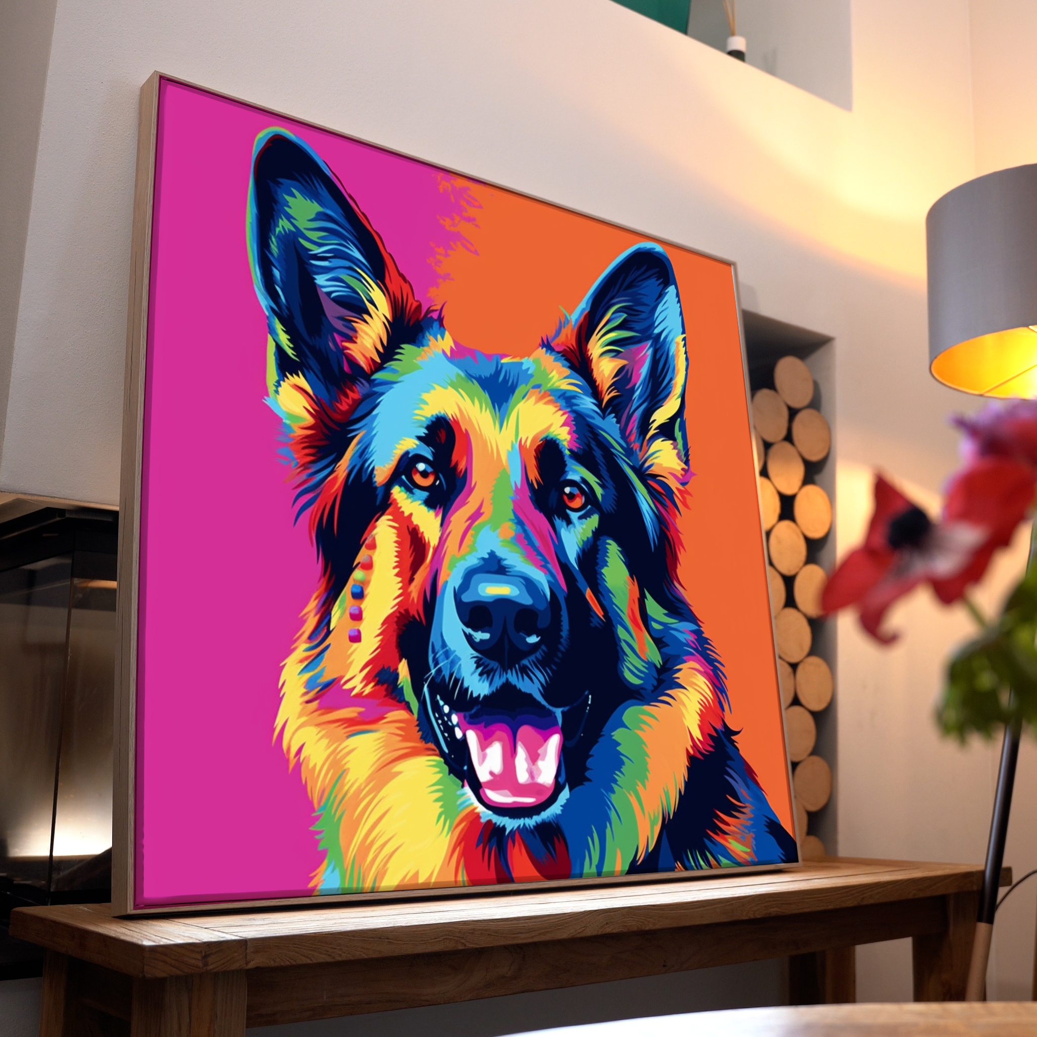 Hund Portrait Bunt 8 | LED Bild