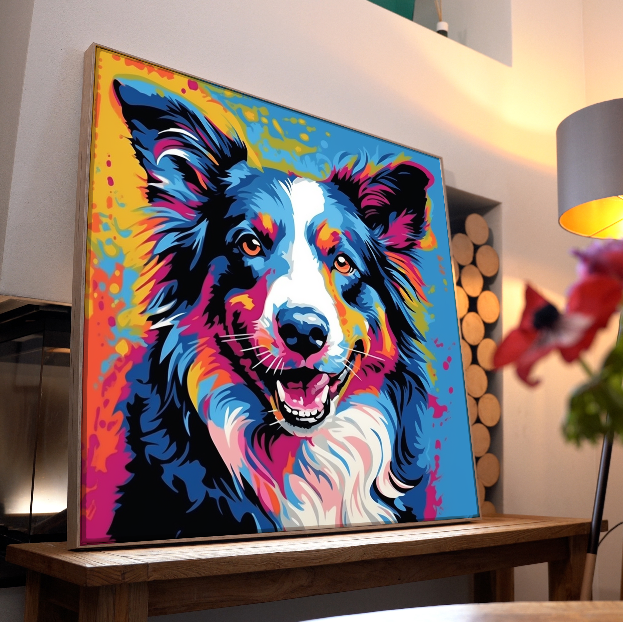 Hund Portrait Bunt 10 | LED Bild
