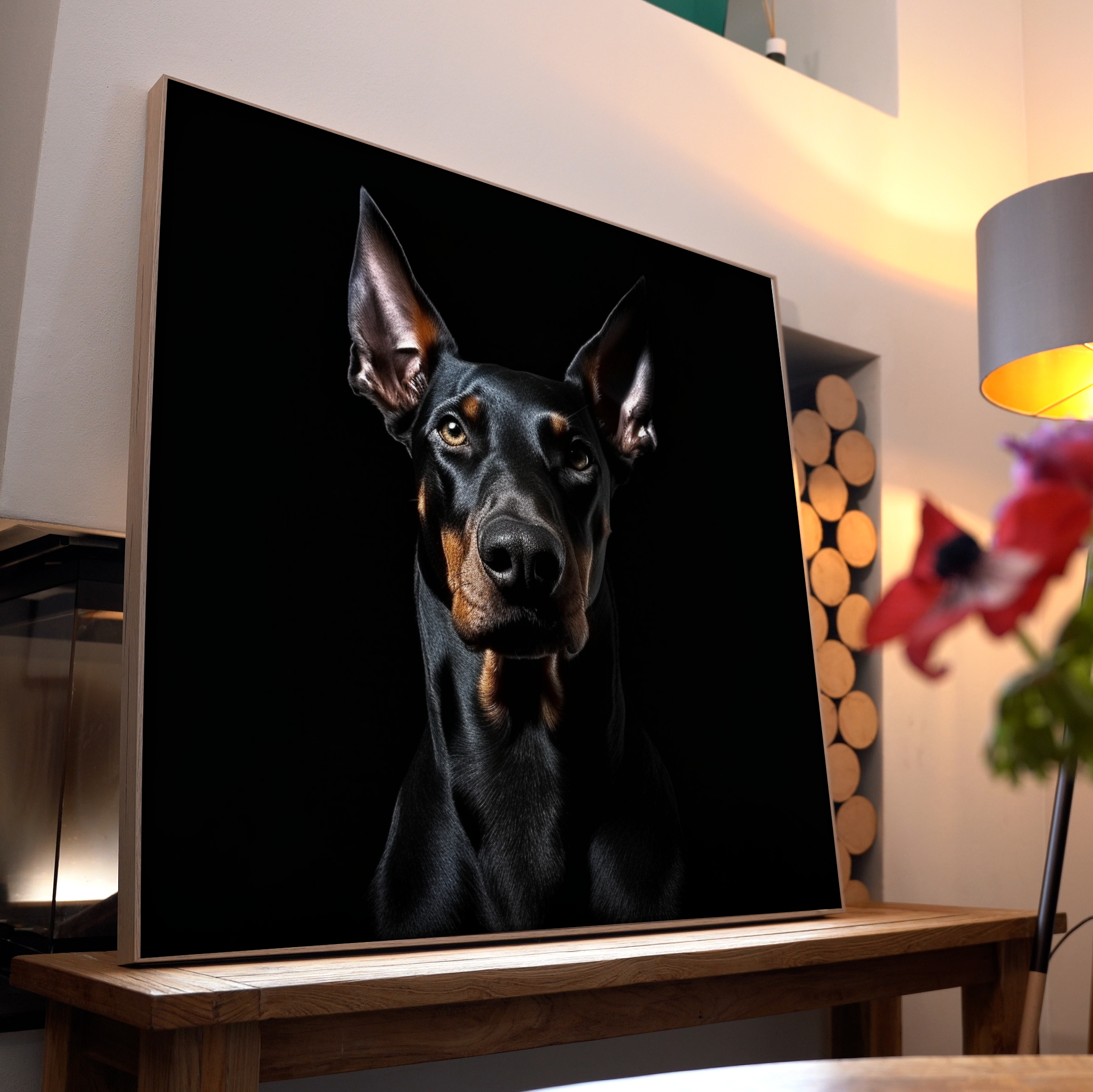 Dobermann Portrait | LED Bild