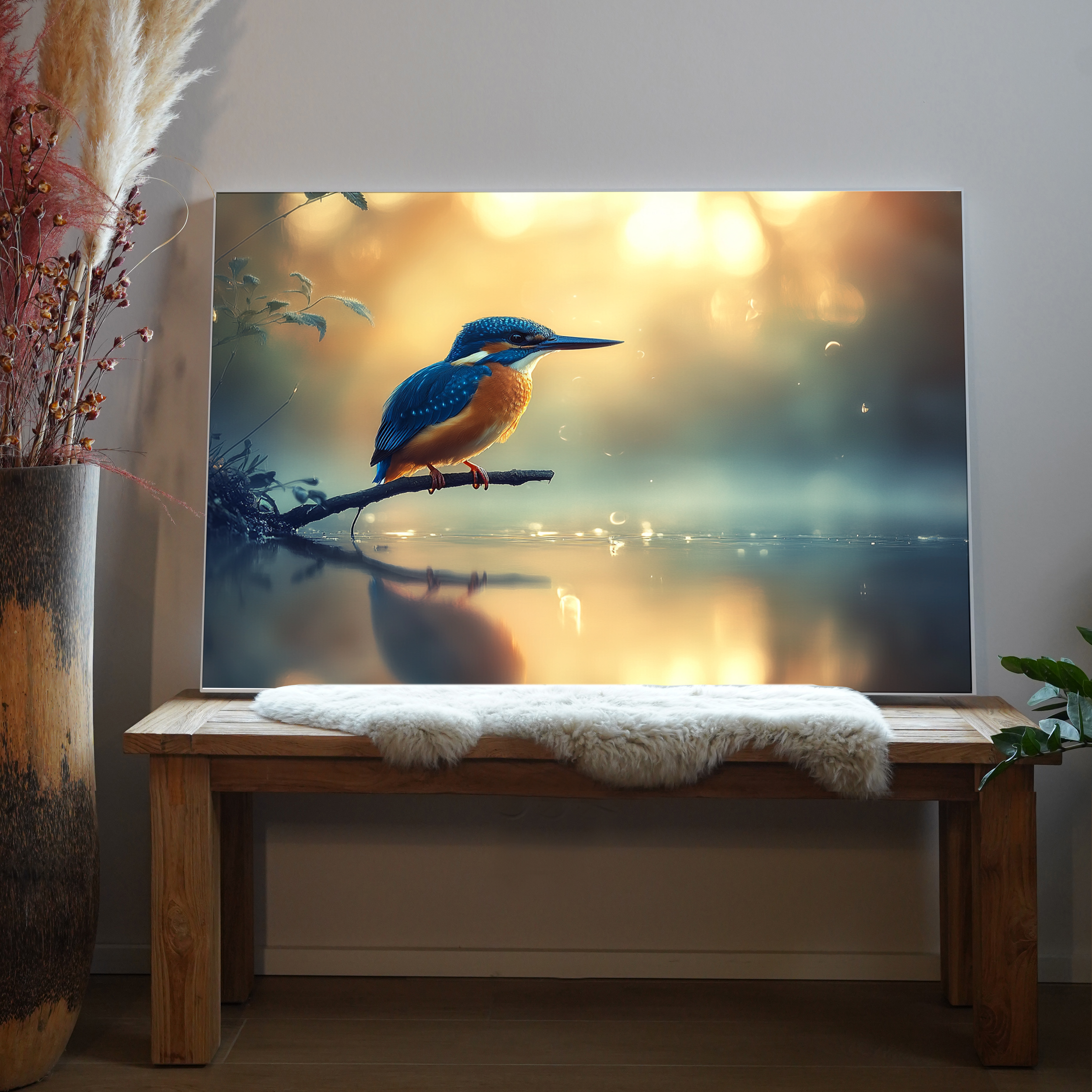 Eisvogel bei Sonnenaufgang | LED Bild