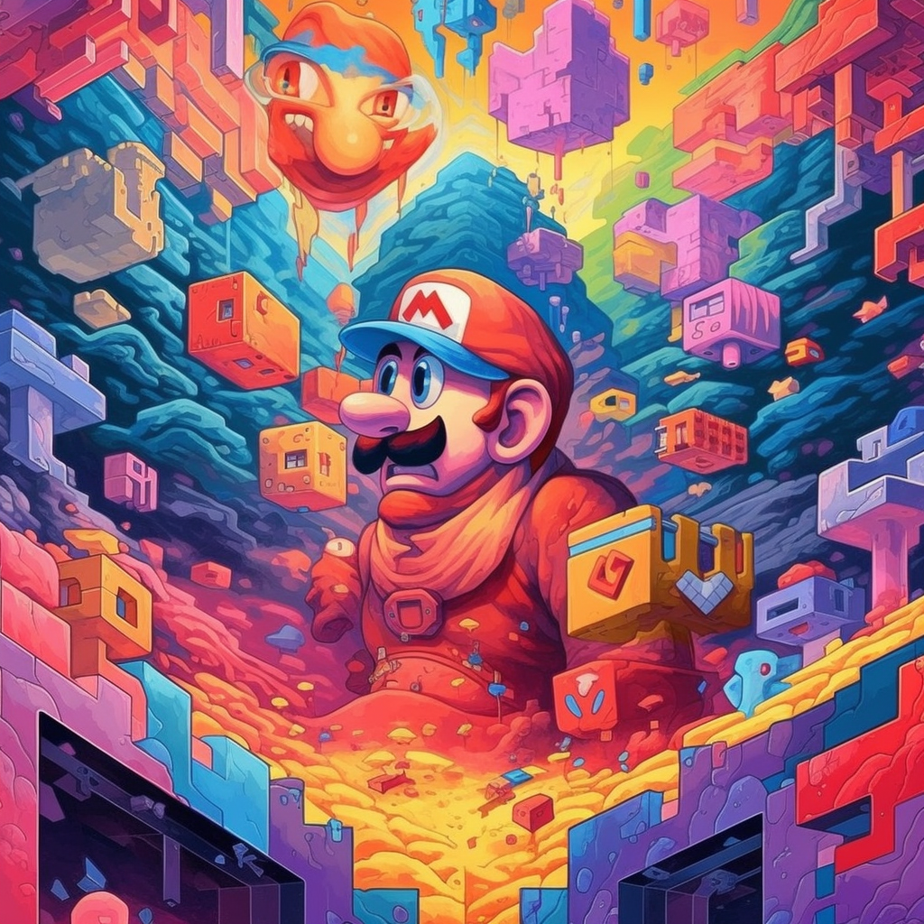 Artwork | 16-Bit Super Mario | LED Bild