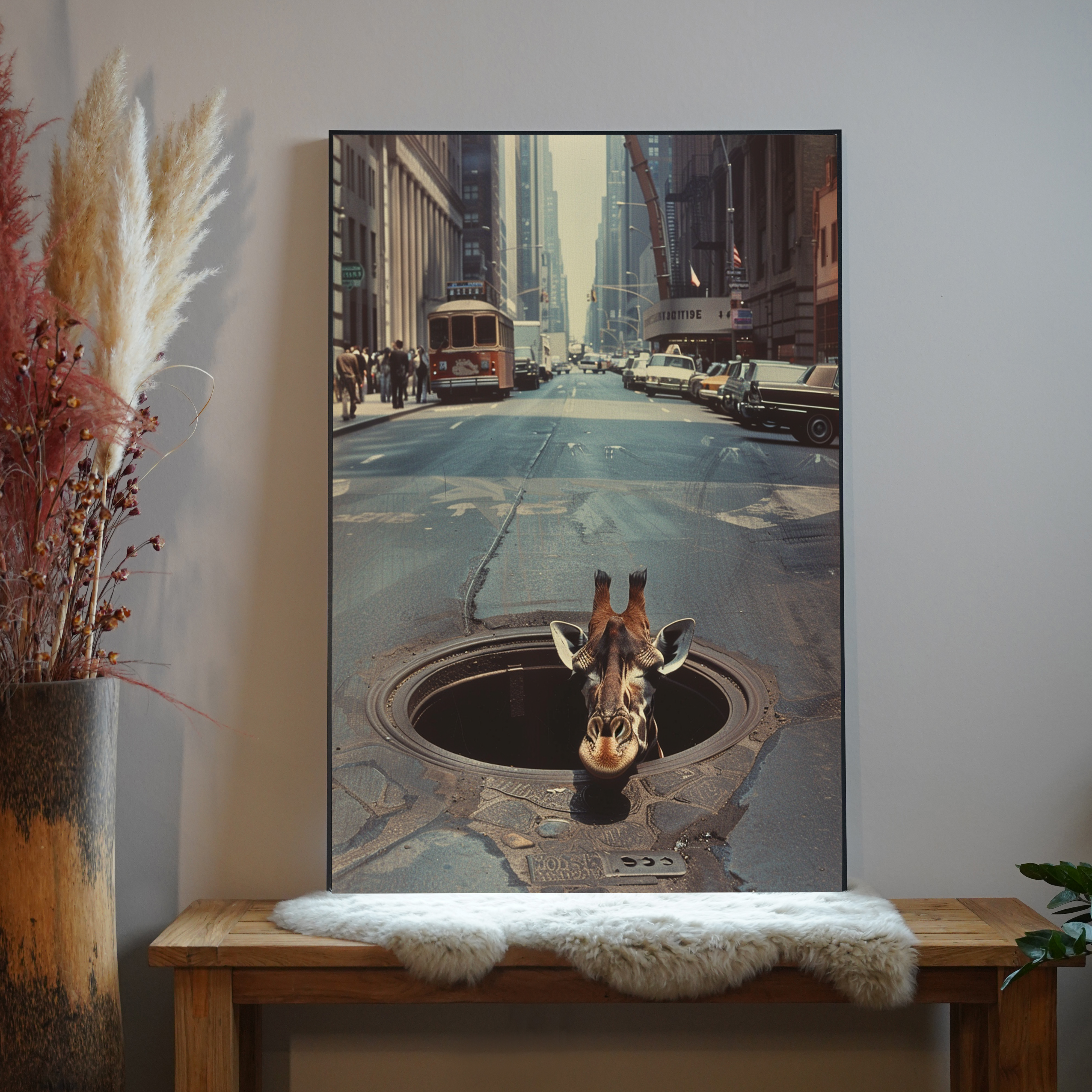 Giraffe in der Stadt 1 | LED Bild