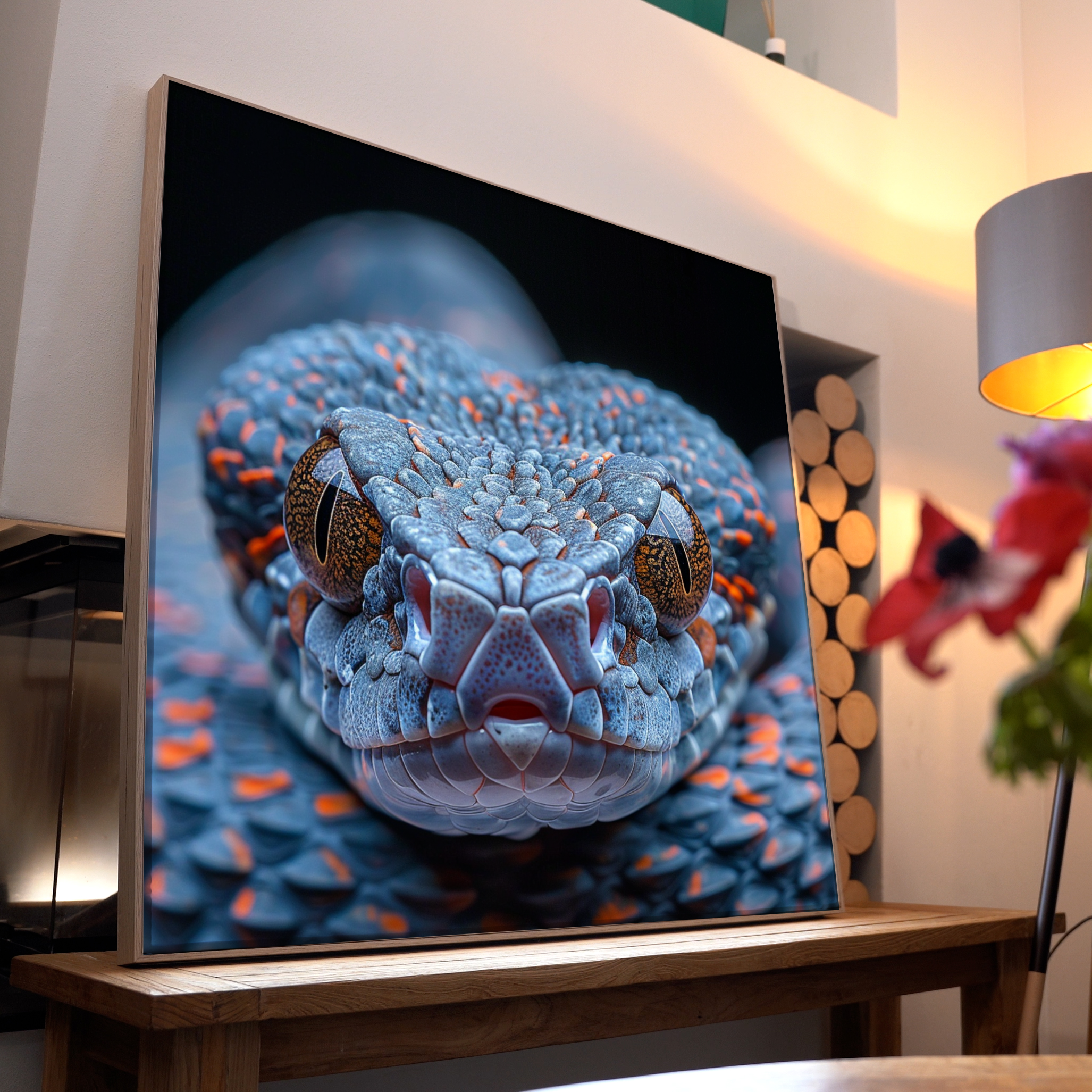 Schlange Portrait 2 | LED Bild