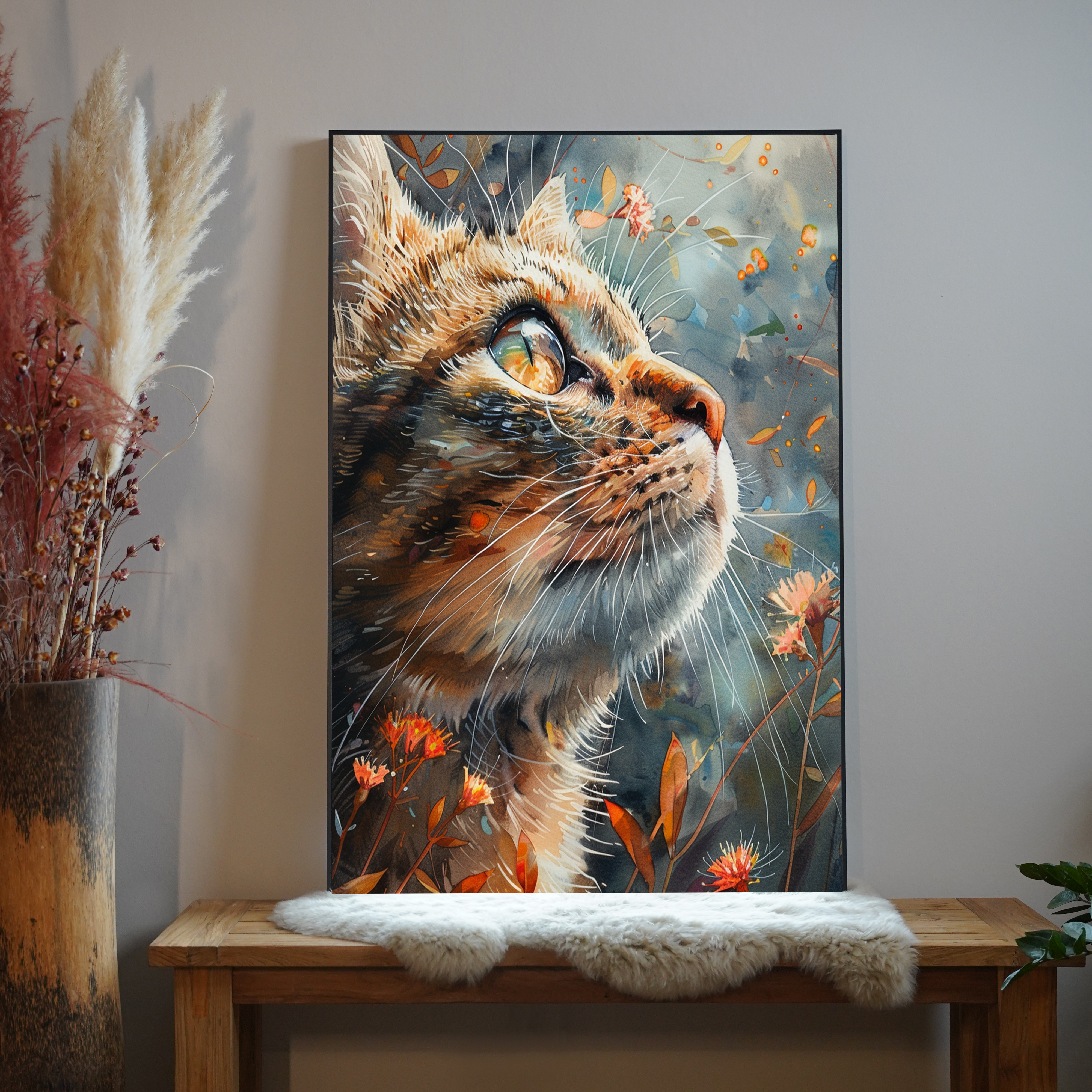 Katze Illustriert 3 | LED Bild