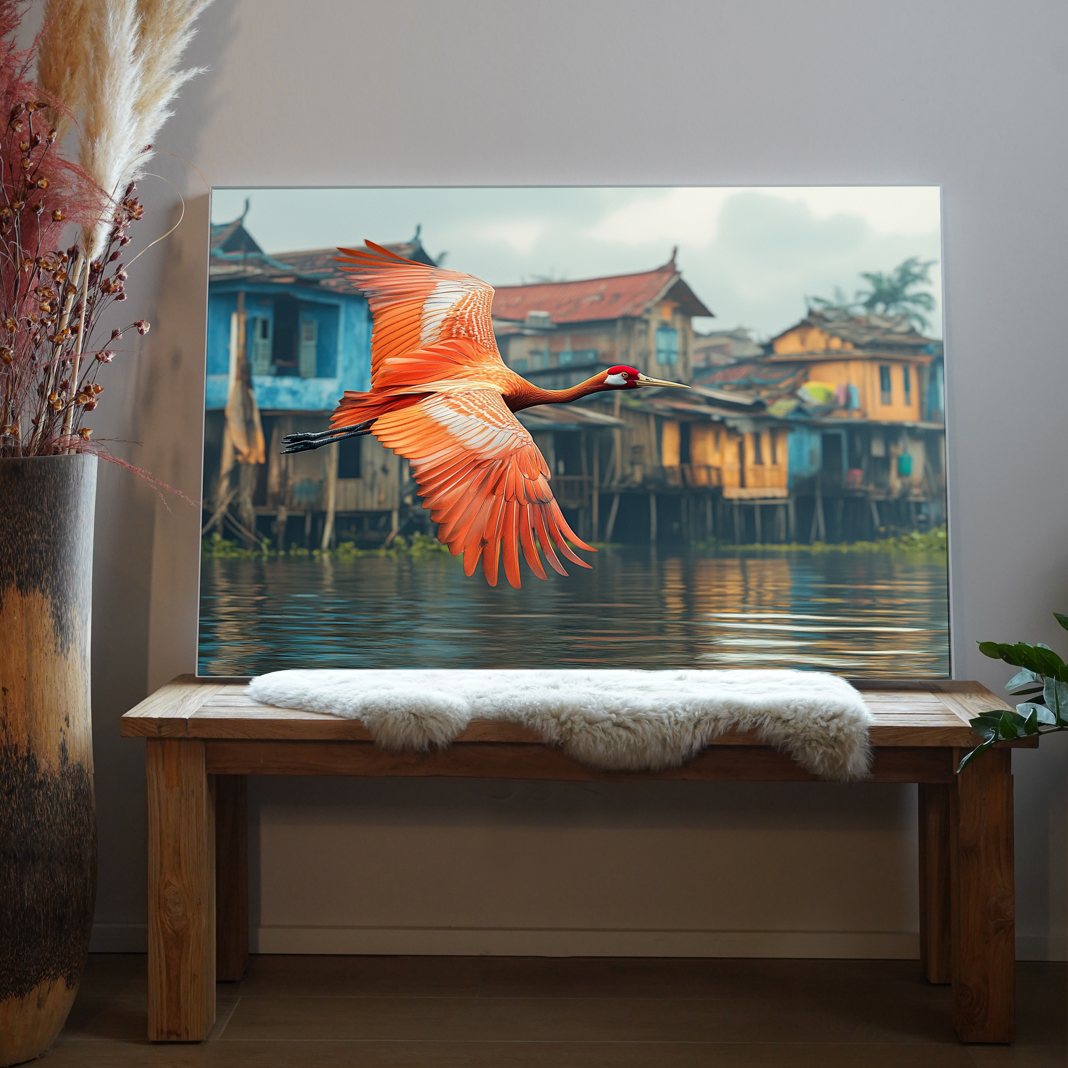 Fliegender Vogel Rot 3 | LED Bild