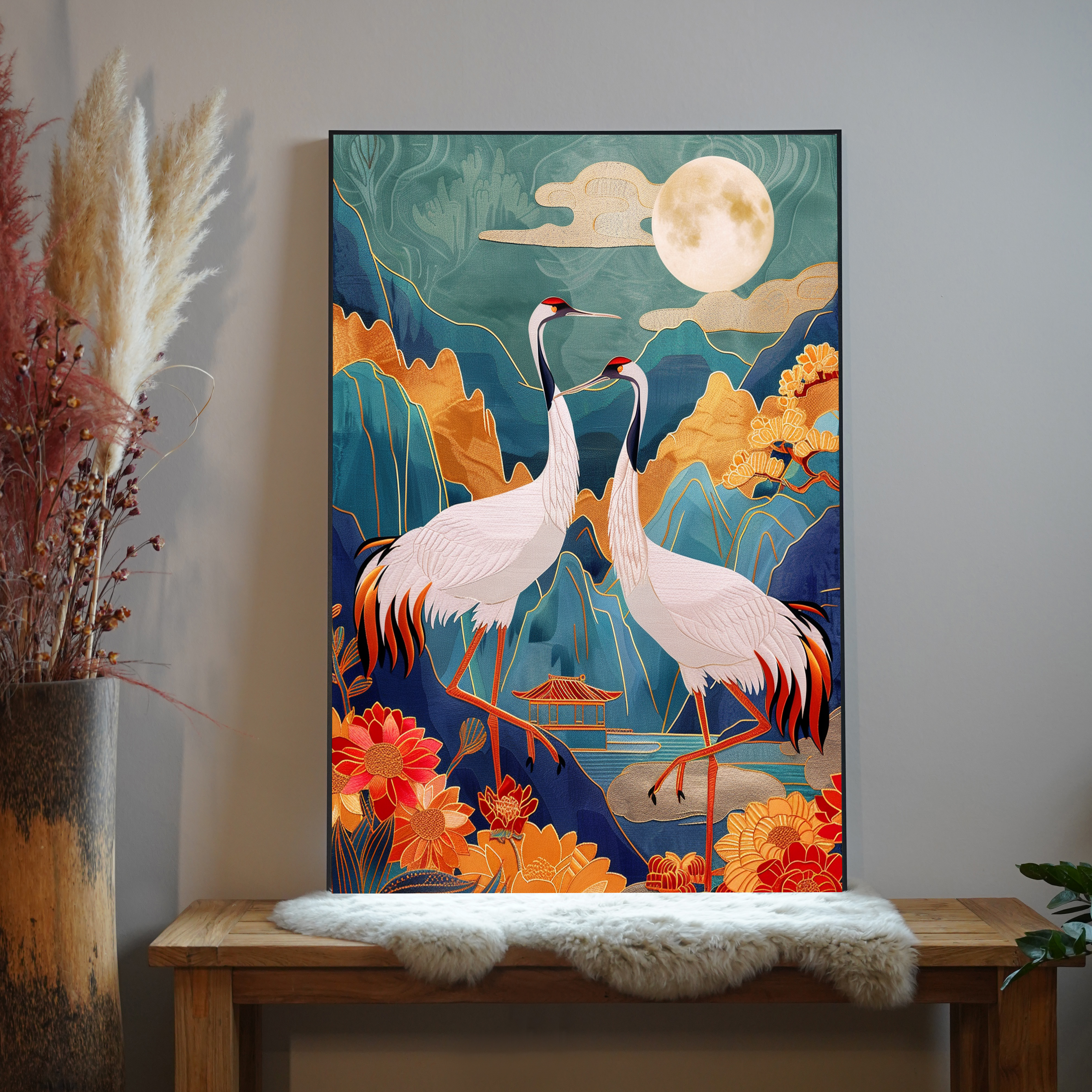 Kraniche Abstrakt 1 | LED Bild