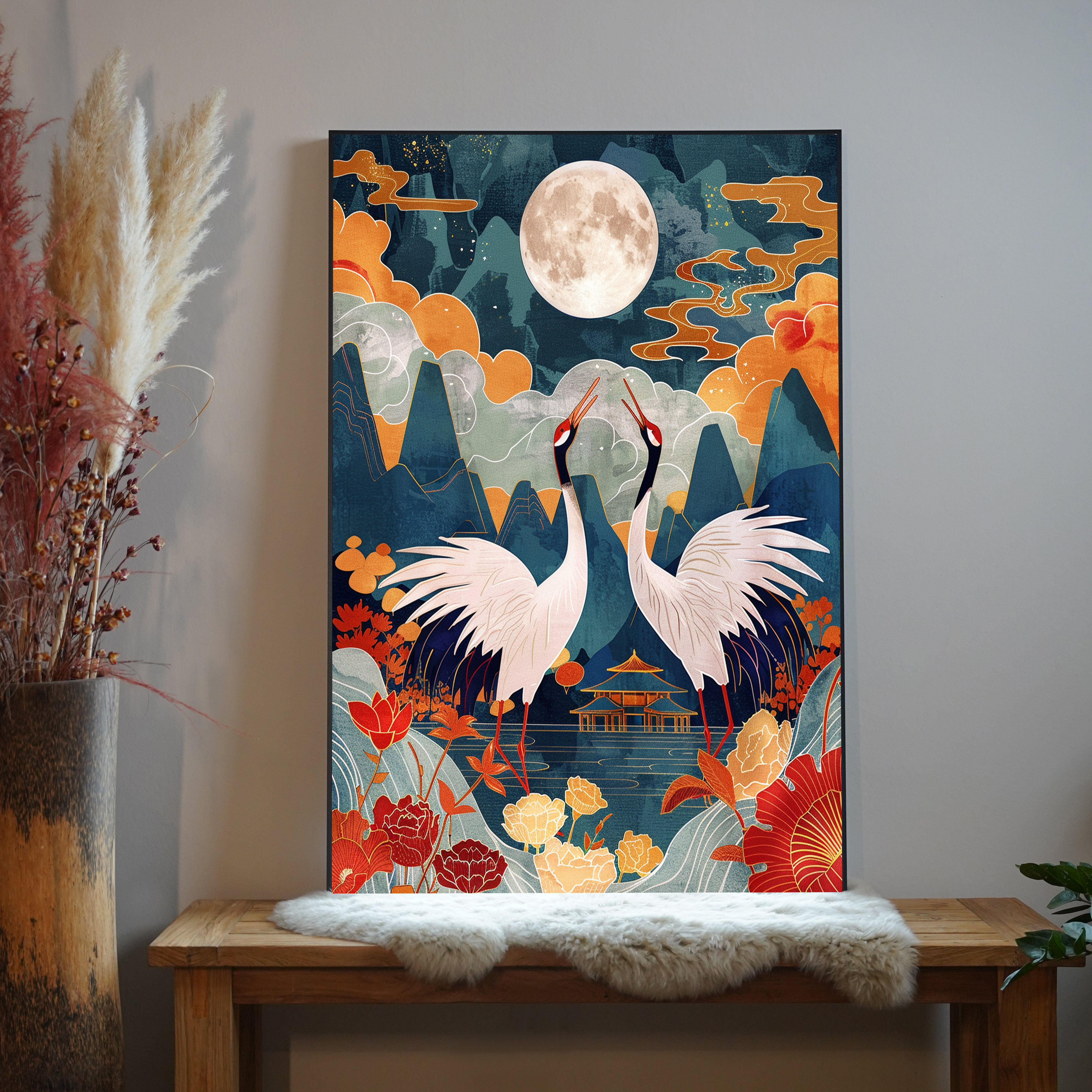 Kraniche Abstrakt 3 | LED Bild