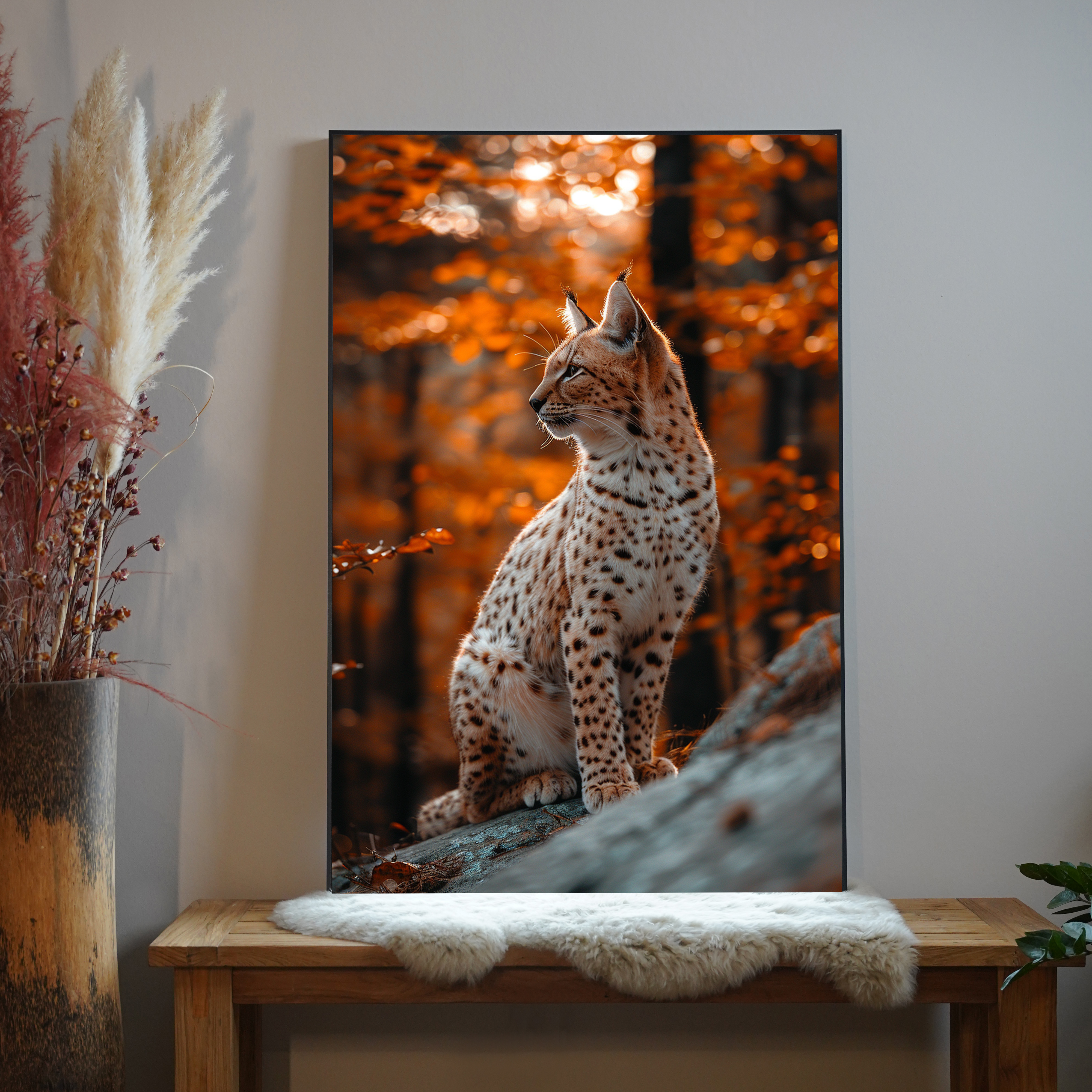 Luchs im Wald 2 |LED Bild