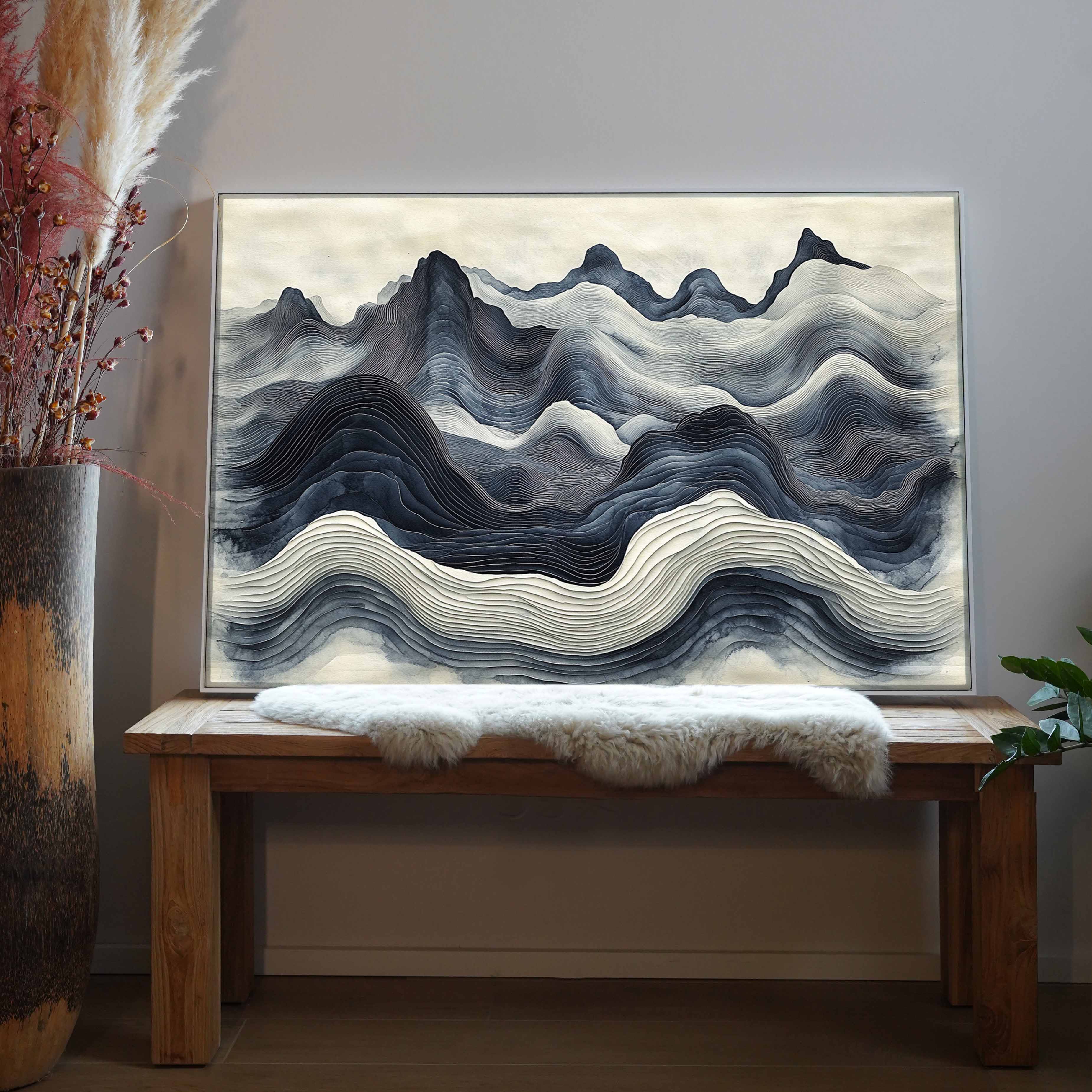 Dunkle Abstrakte Wellen 2 | LED Bild