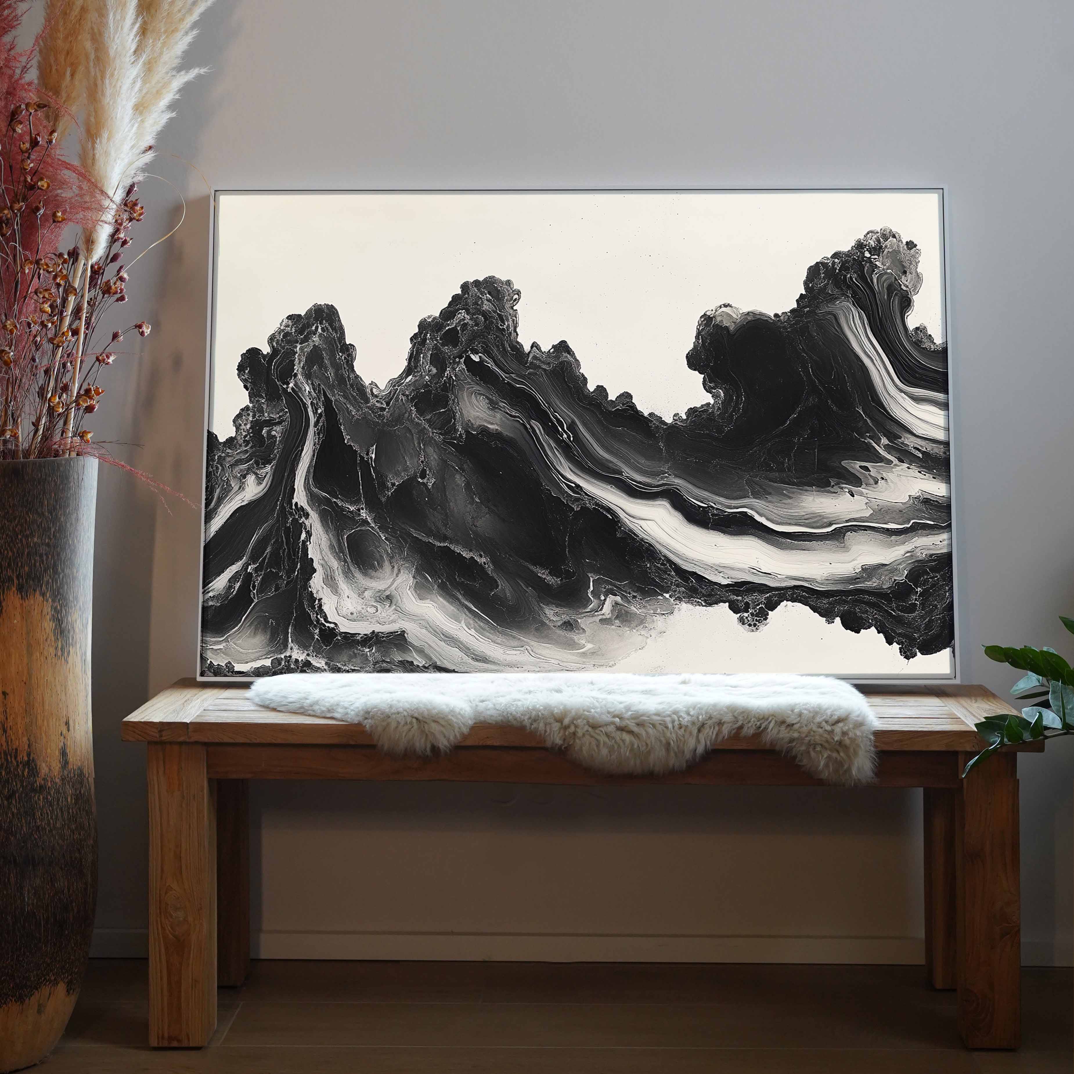 Dunkle Abstrakte Wellen 3 | LED Bild