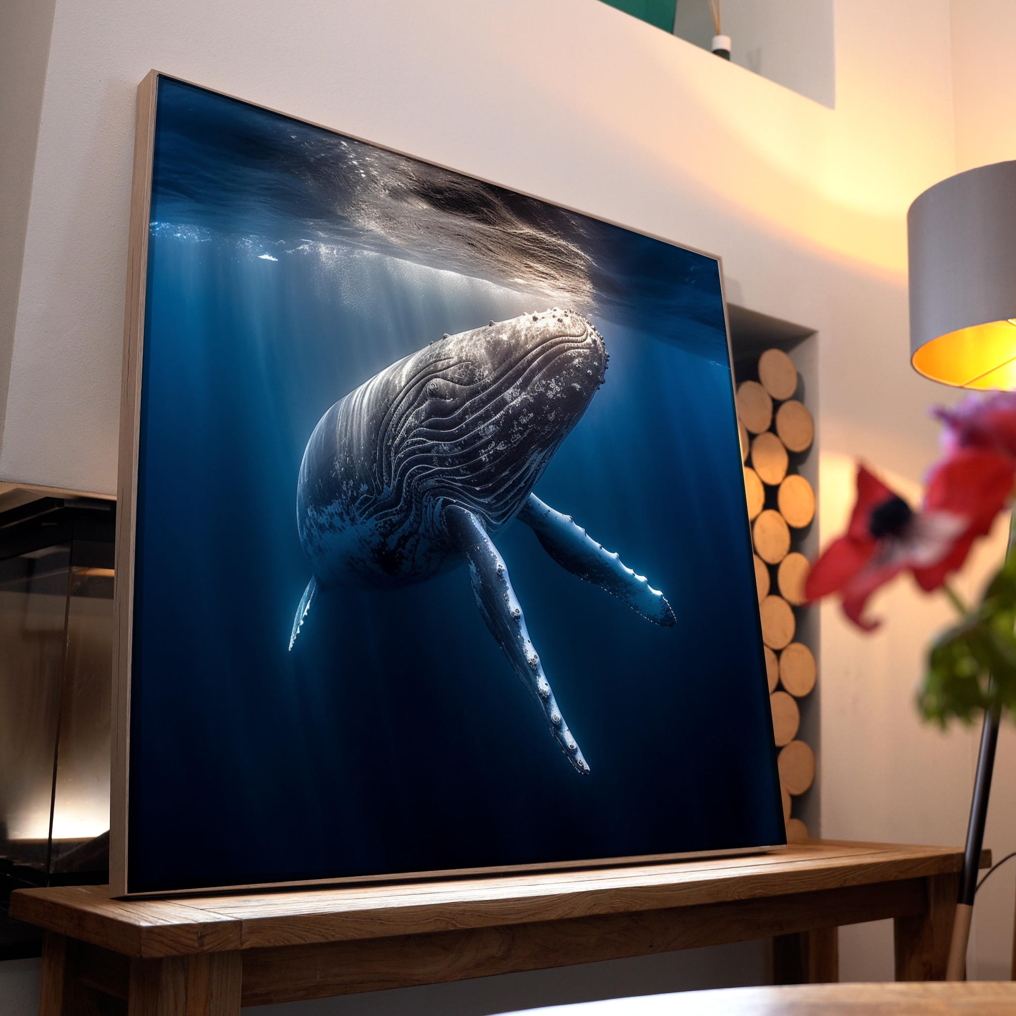 Blauer Wal unter Wasser 5 | LED Bild