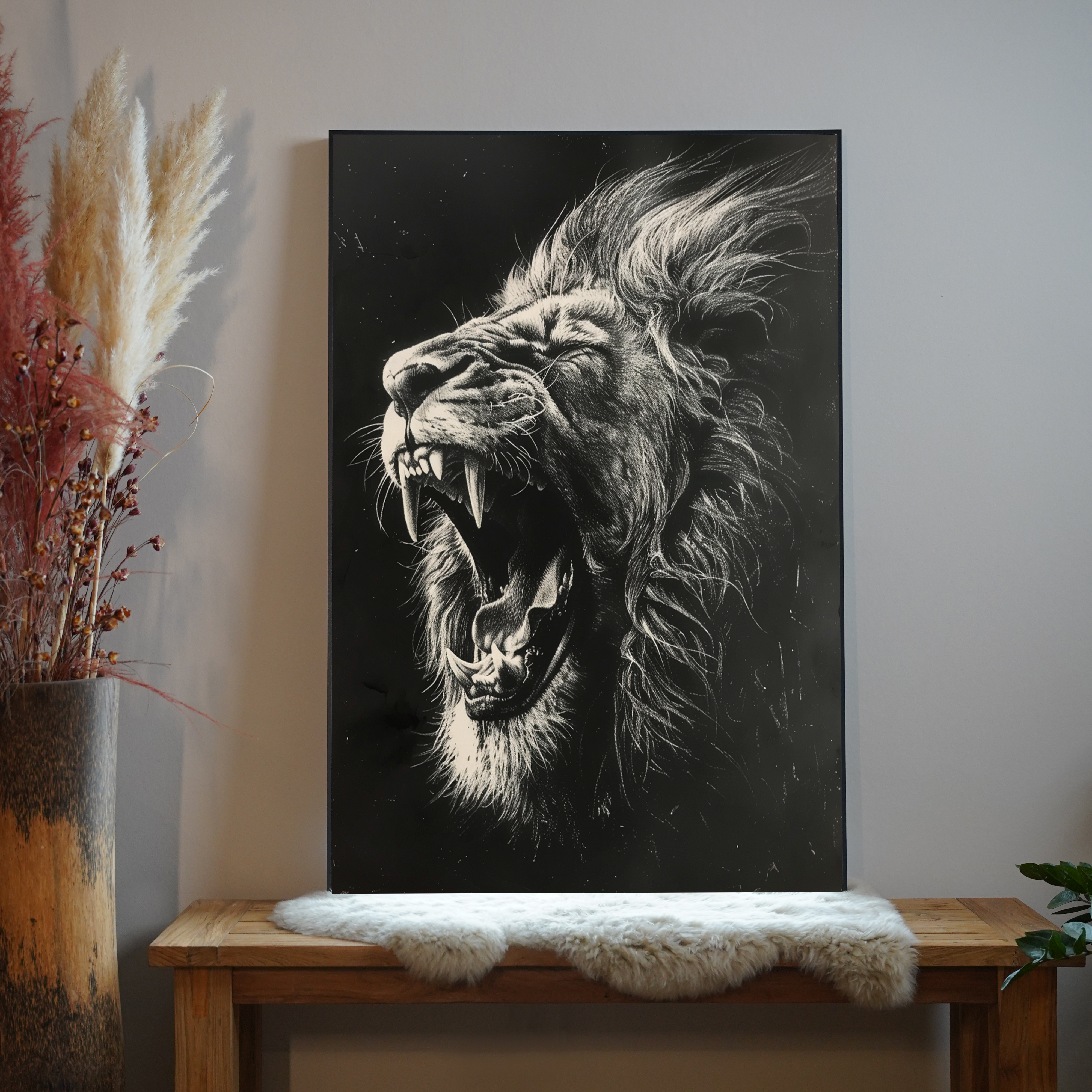 Löwenbrüller Portrait 1 | LED Bild