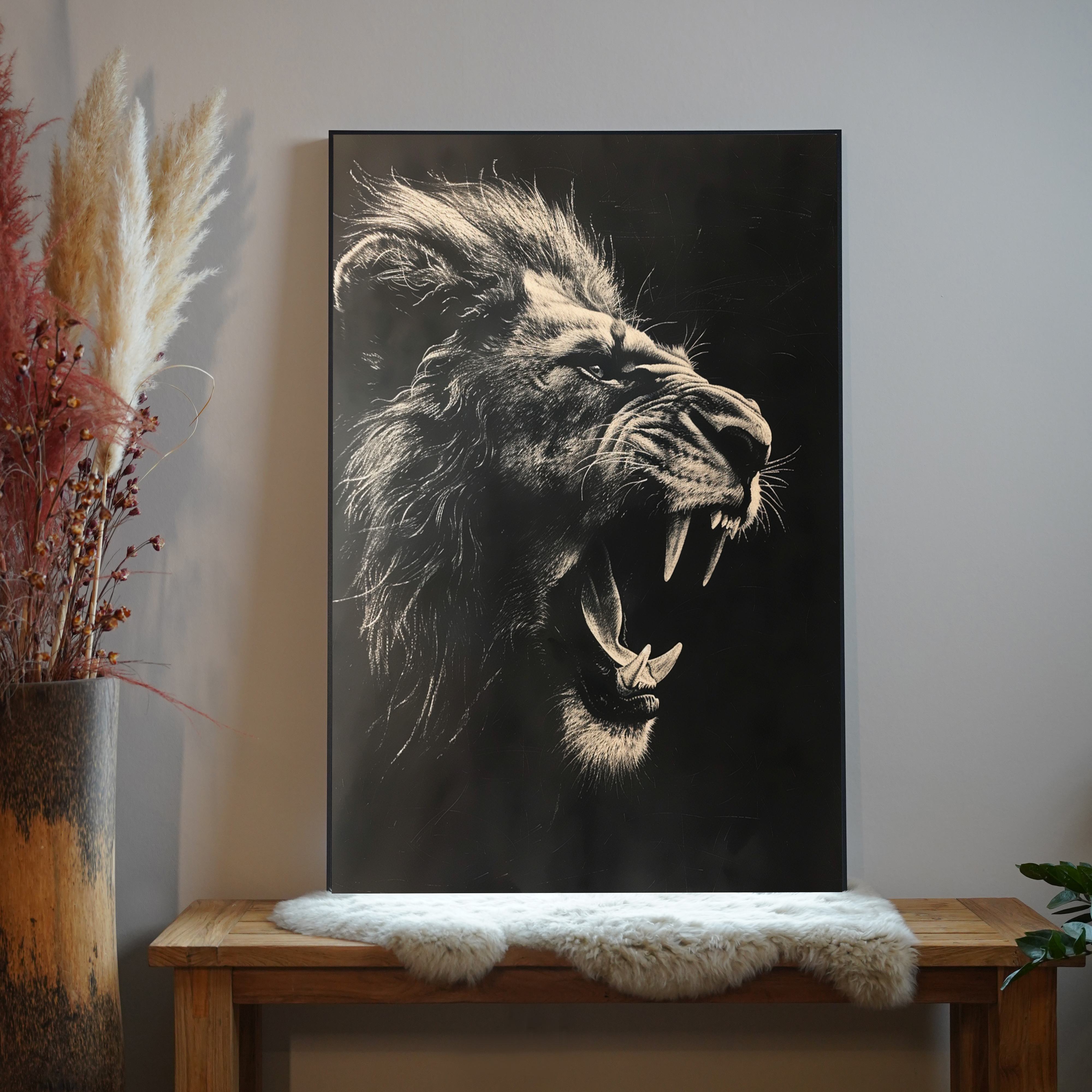 Löwenbrüller Portrait 2 | LED Bild