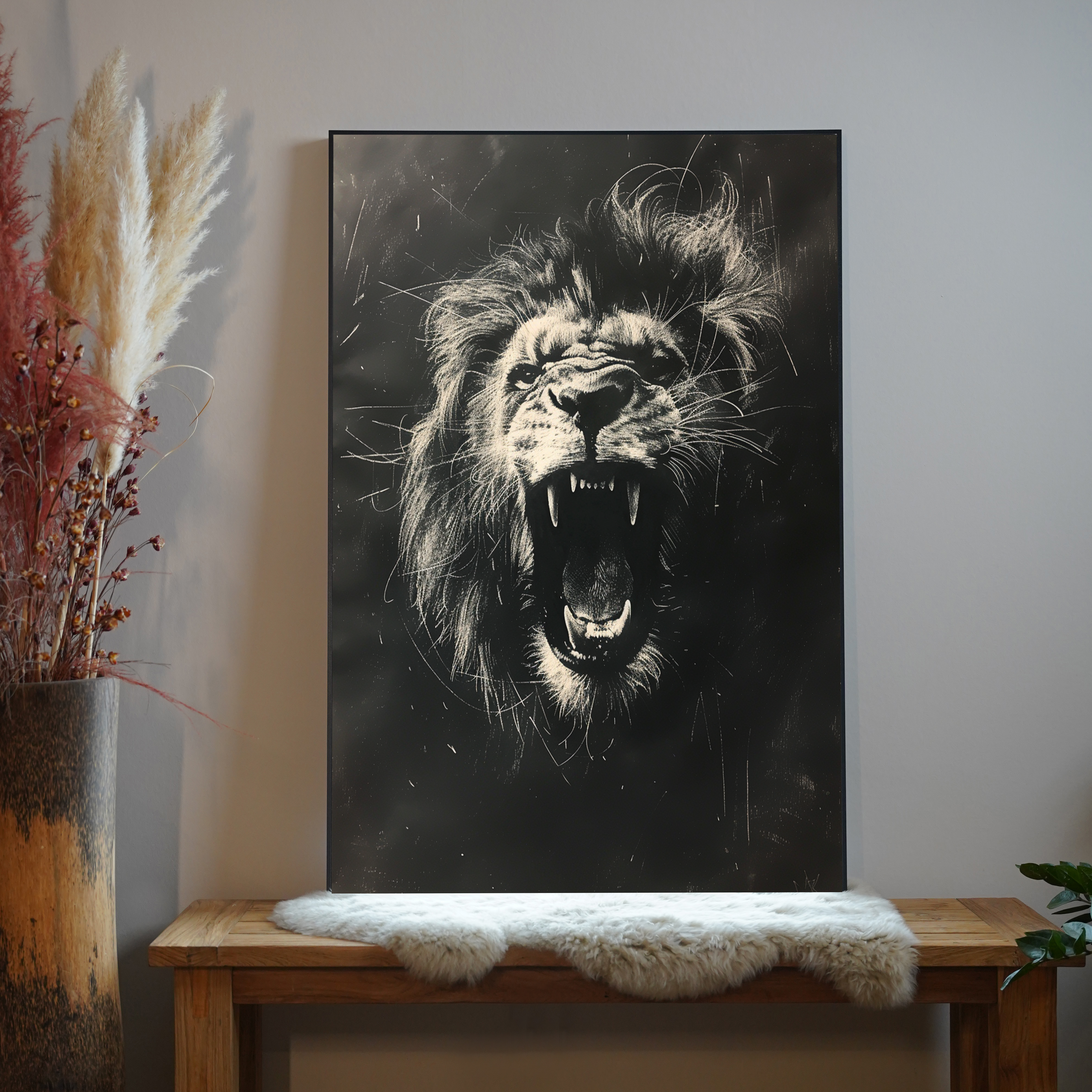 Löwenbrüller Portrait 3 | LED Bild