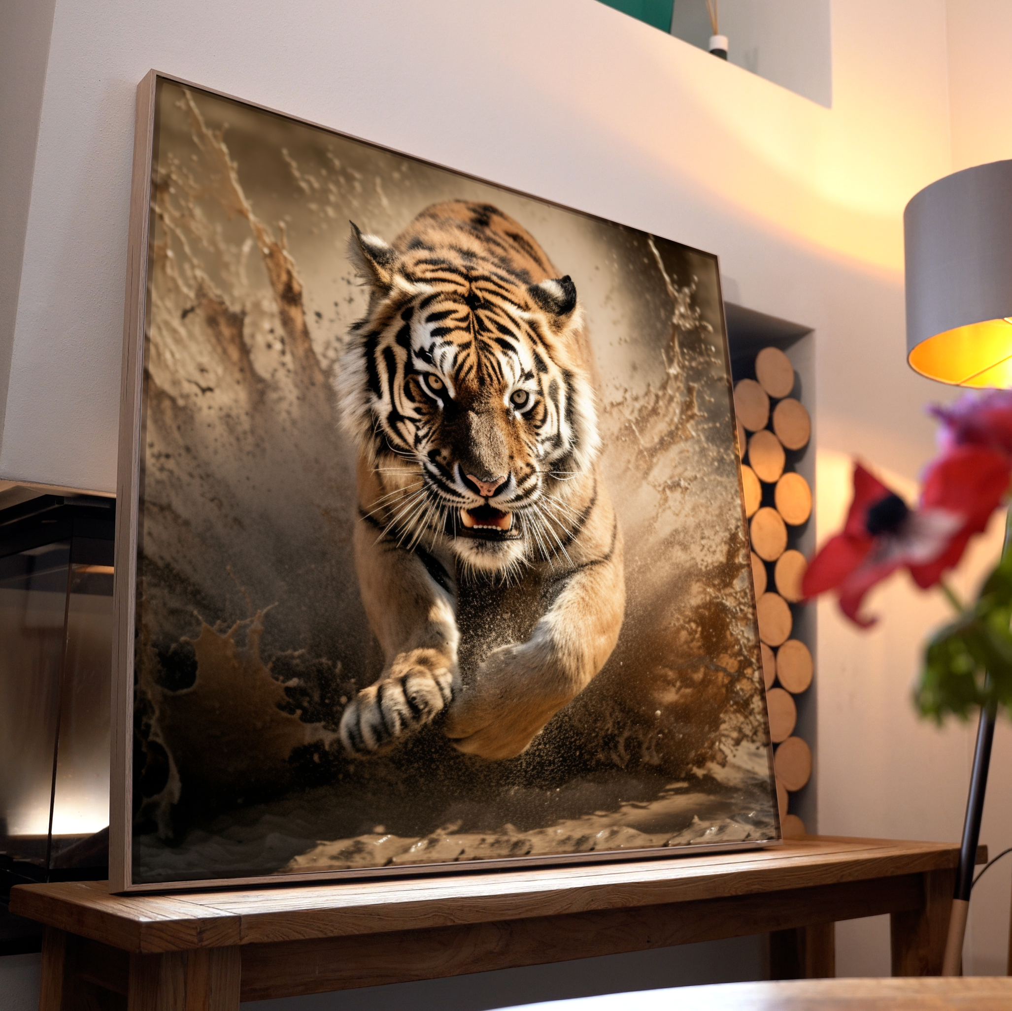 Tiger in Bewegung 1 | LED Bild
