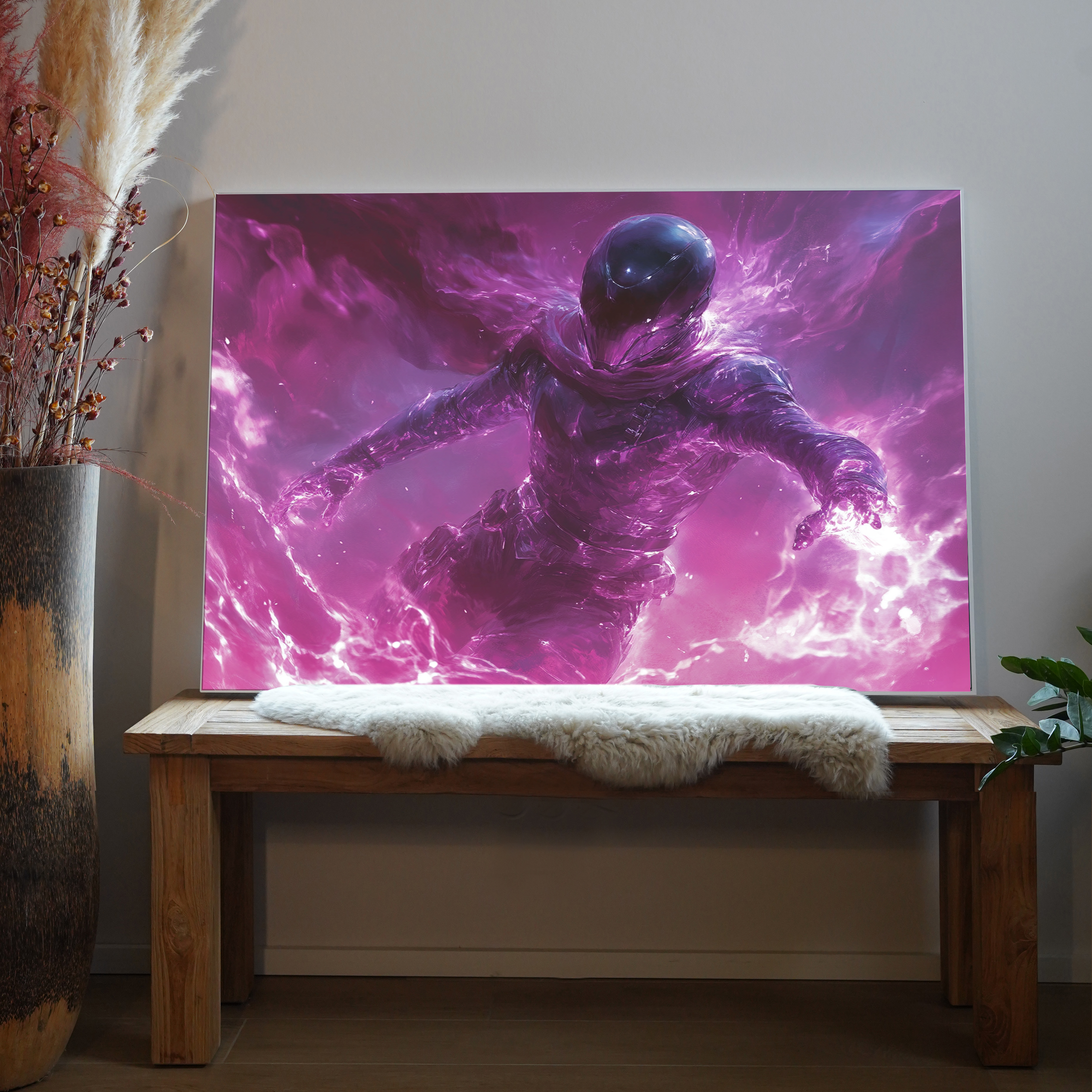 Lila Flammen Kämpfer | LED Bilder